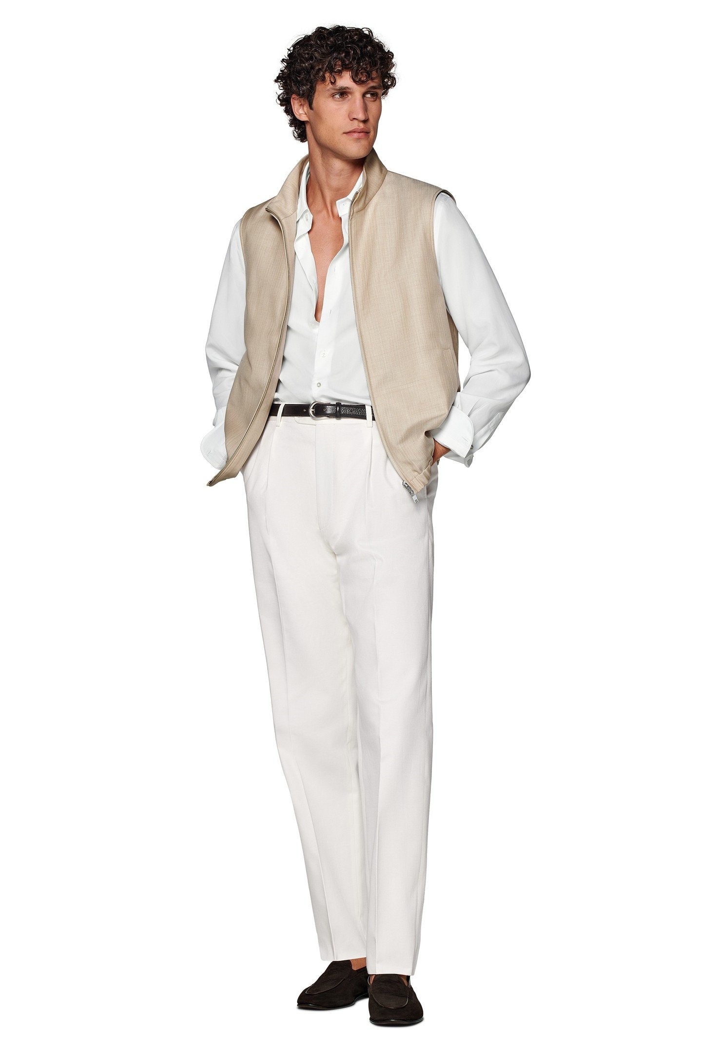 ZIP VEST-SAND-WOOL MOHAIR SAND 2