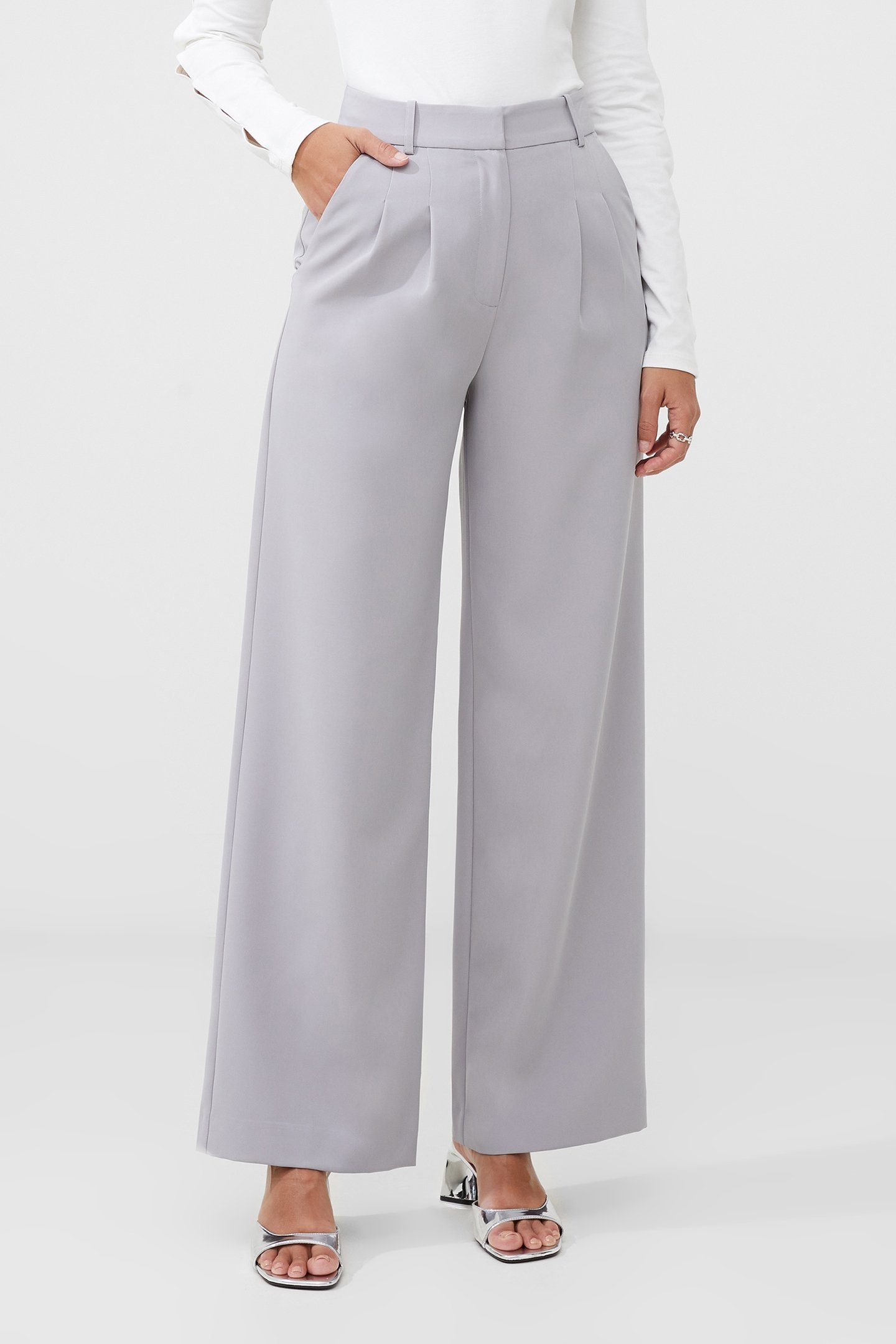 ECHO CREPE TROUSER ALLOY 1