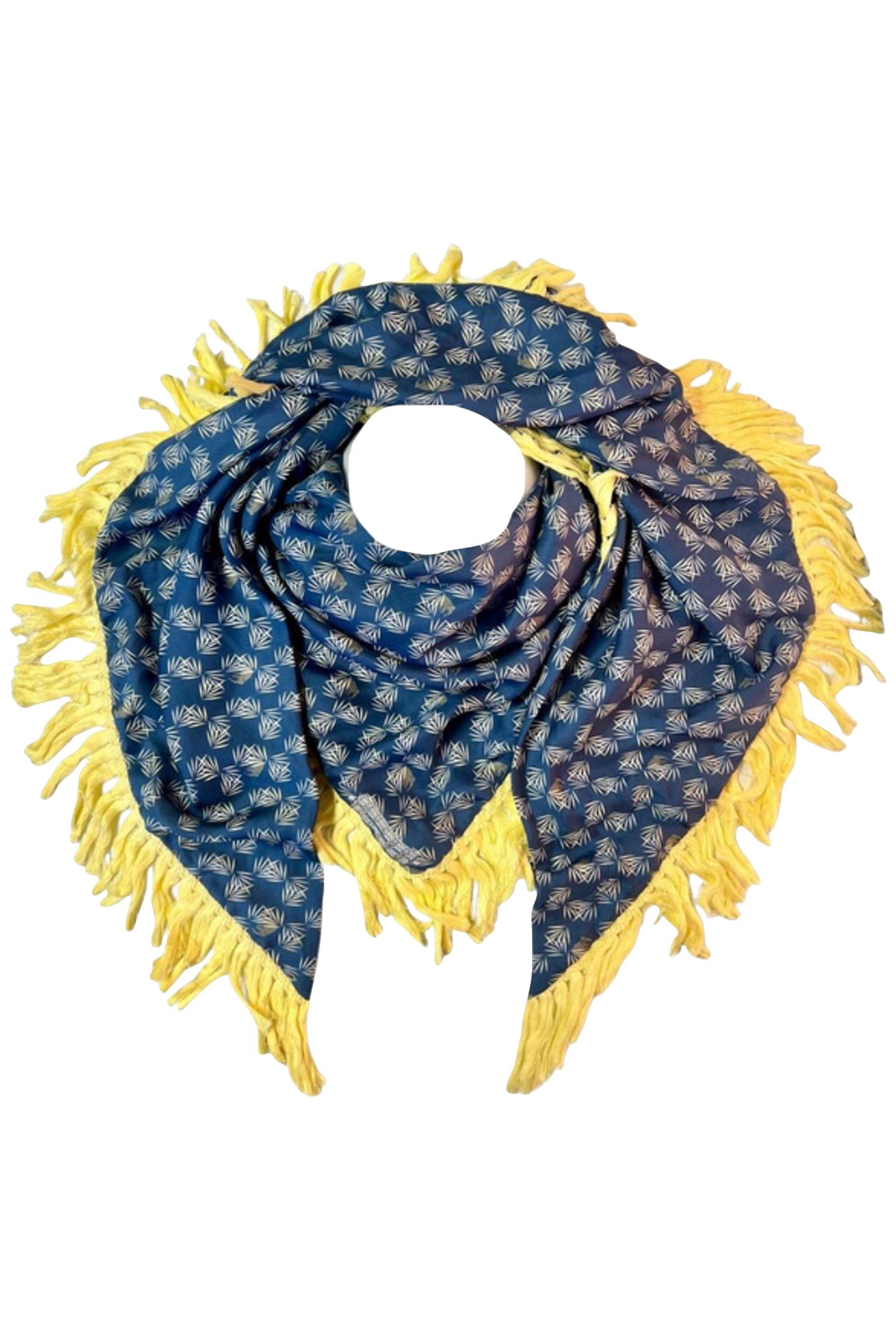 SCARF ST. TROPEZ FRINGES 002 YELLOW,BLUE 1