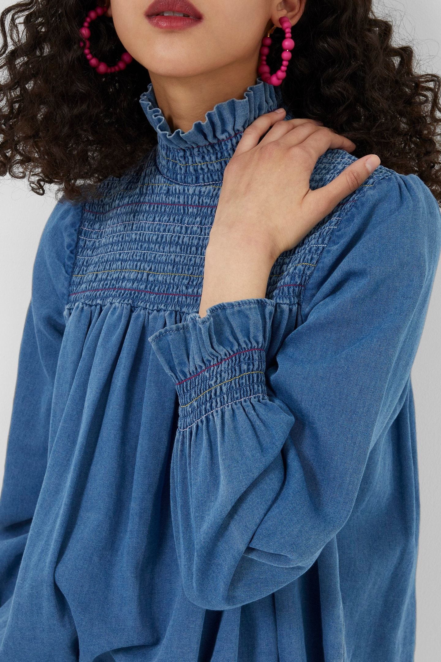 ZAVES CHAMBRAY HIGH NK LS SHRT DARK STONE WASH 4