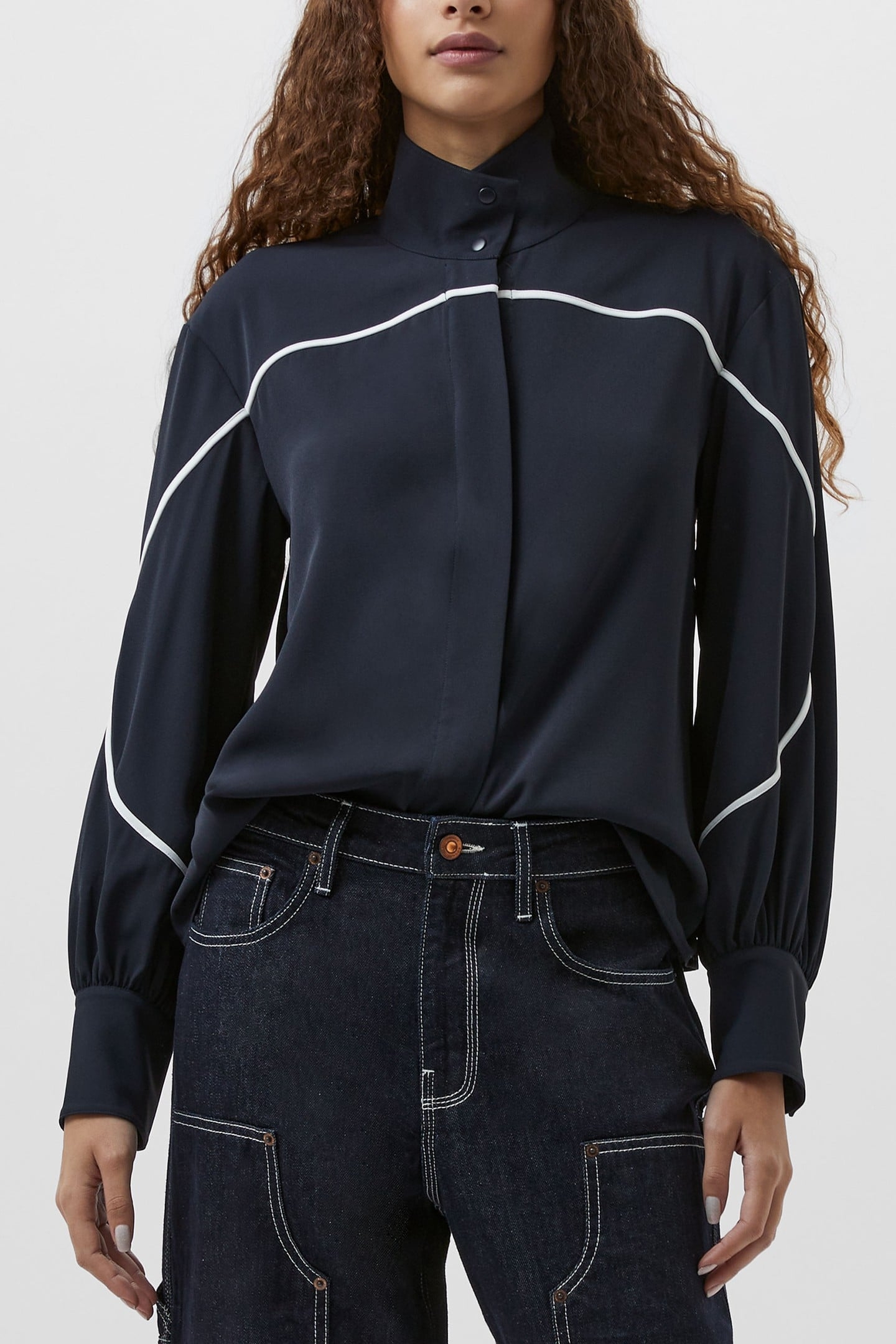 AREZZO CONTRAST SHIRT NAVY/SUMMER WHITE 3