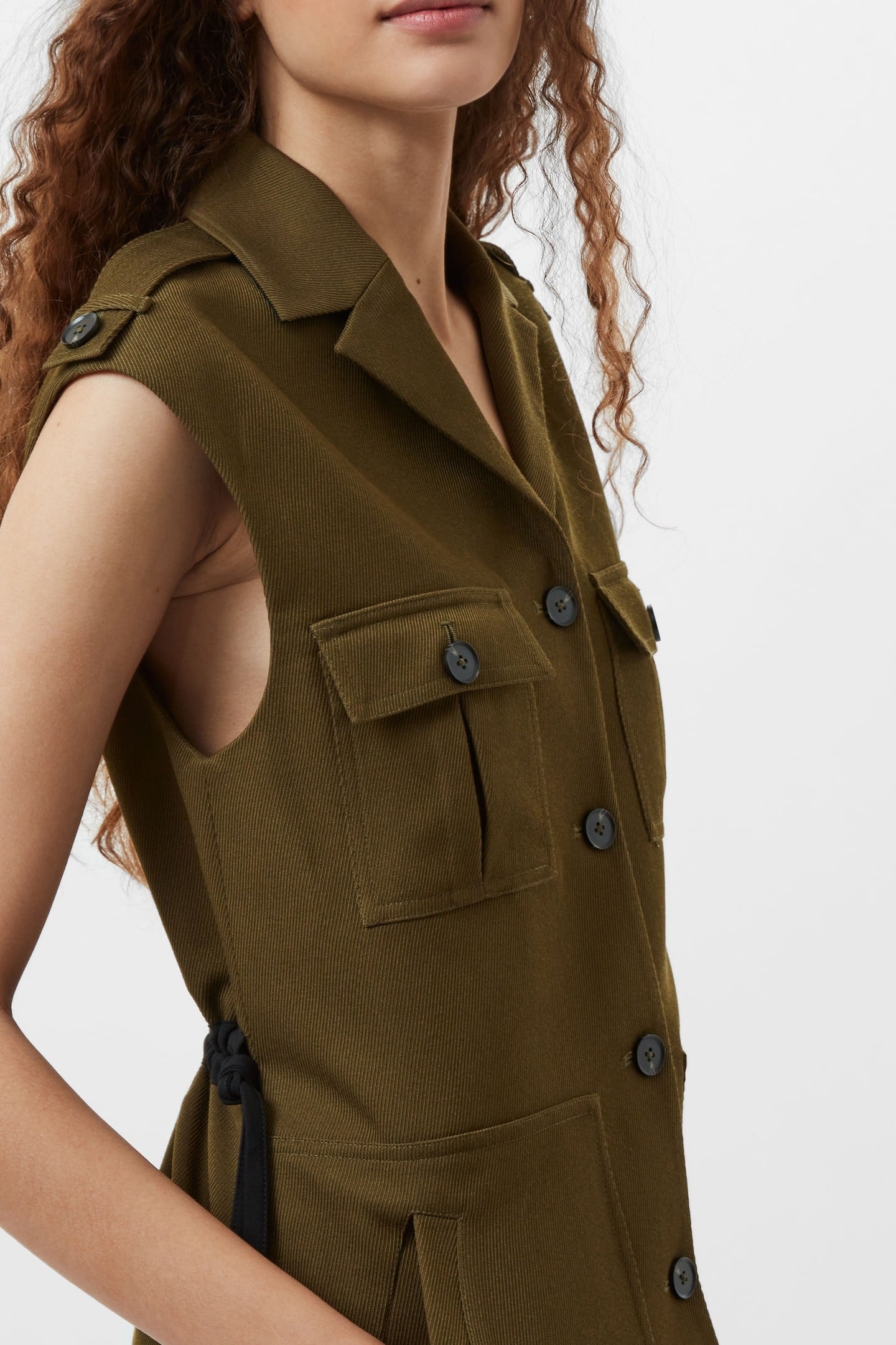 FLORENCE TWILL WAISTCOAT KHAKI 7