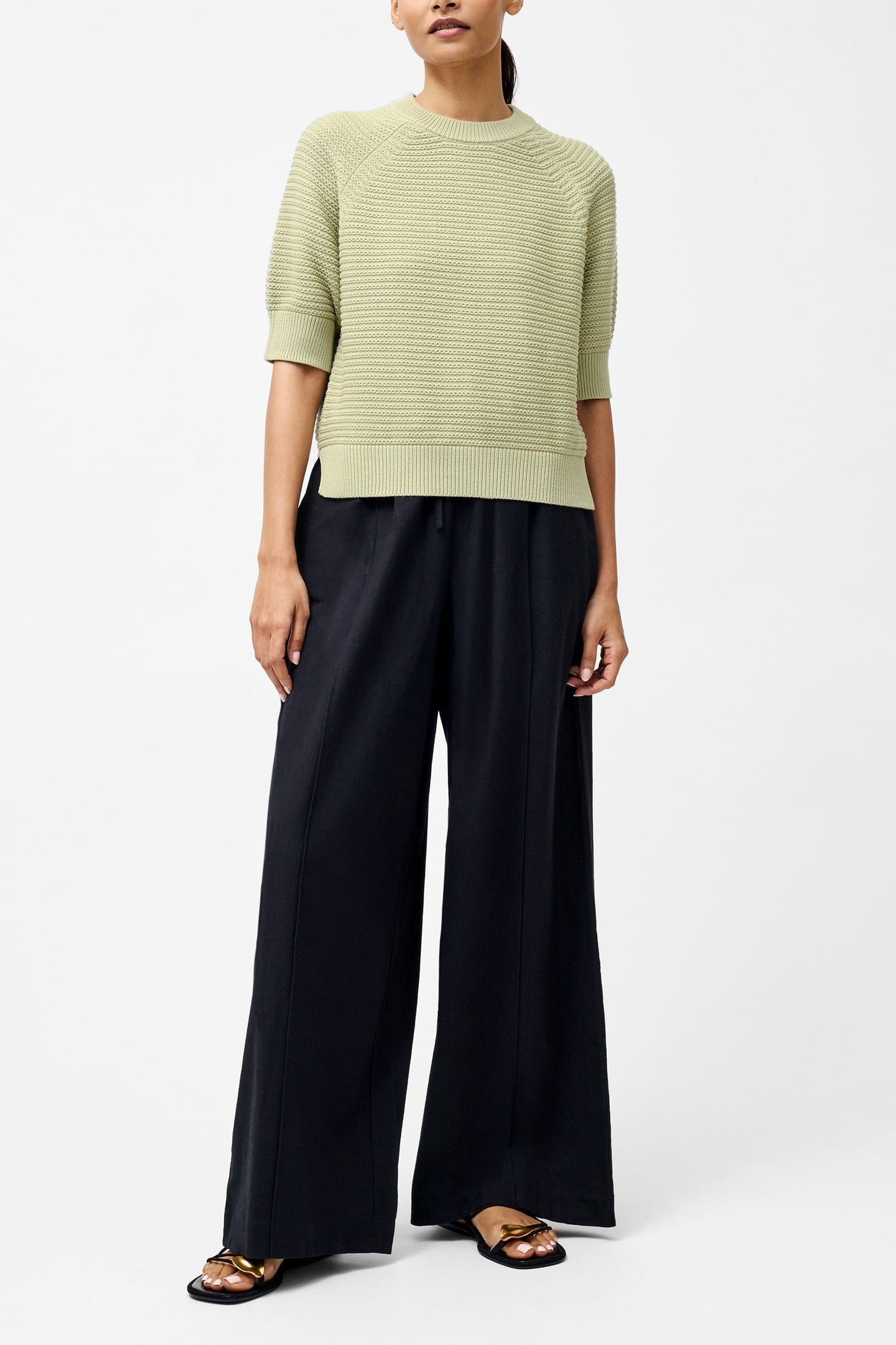 LILY SS HIGH NECK TOP PISTACHIO GREEN 1