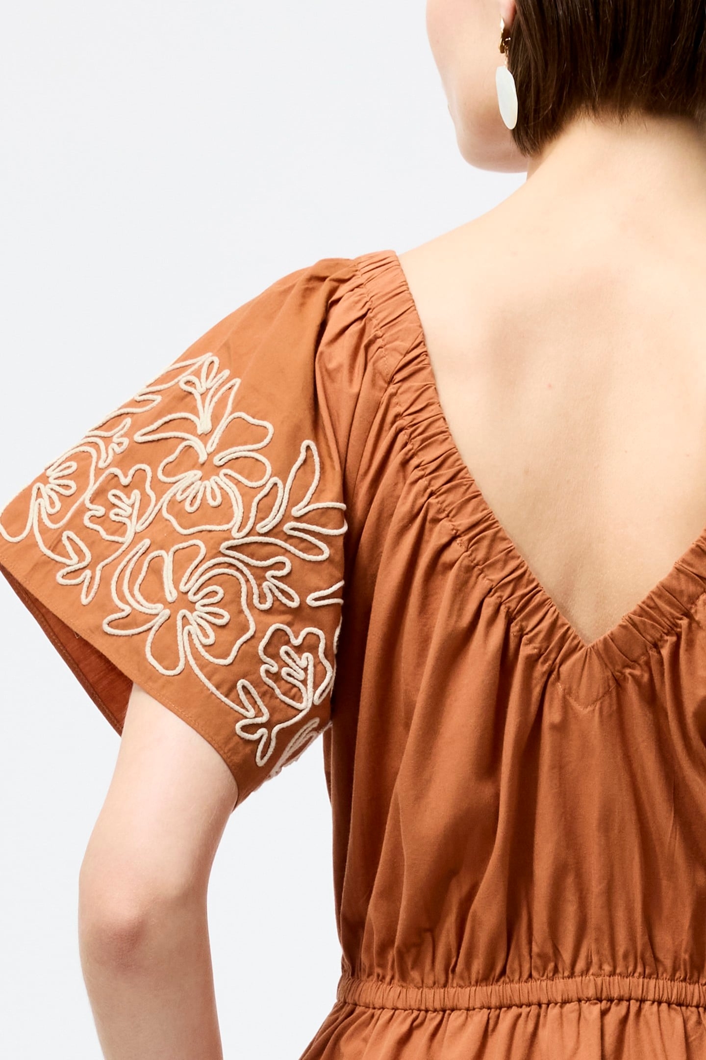 CAMBRIA COTTON EMBROIDERED DRS COFFEE BROWN 6