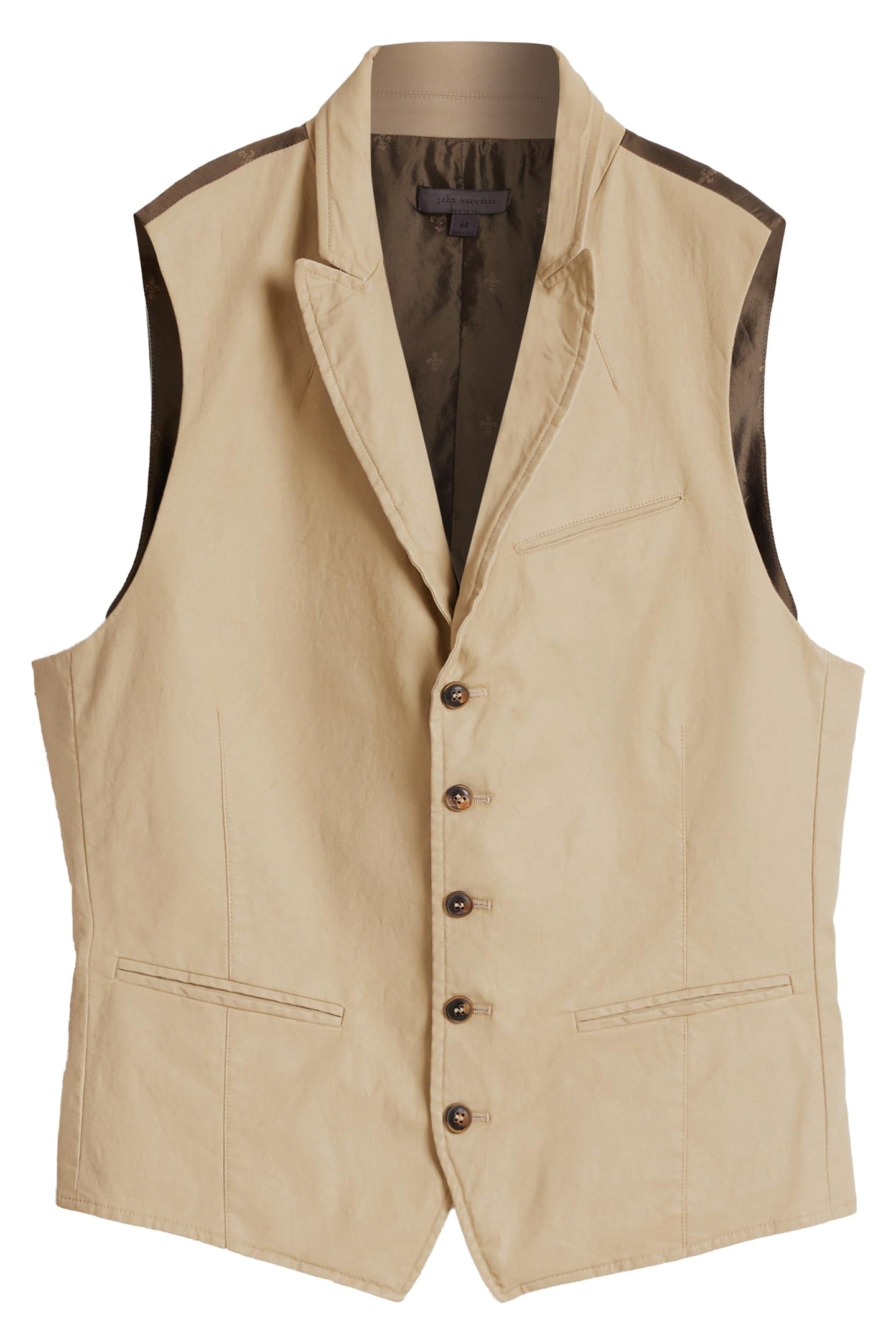 SLIM FIT PEAK LAPEL VEST CARAMEL 2
