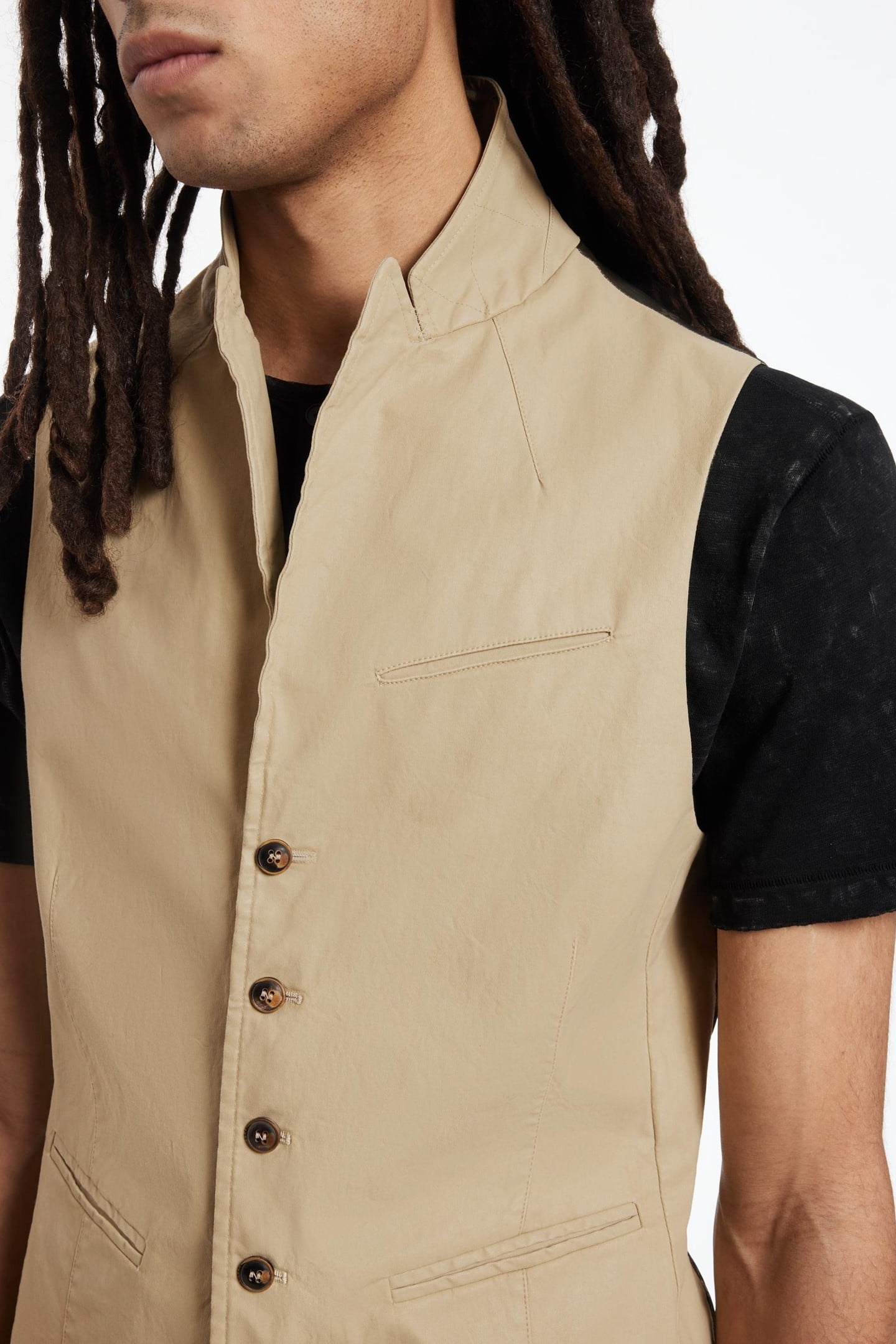 SLIM FIT PEAK LAPEL VEST CARAMEL 3