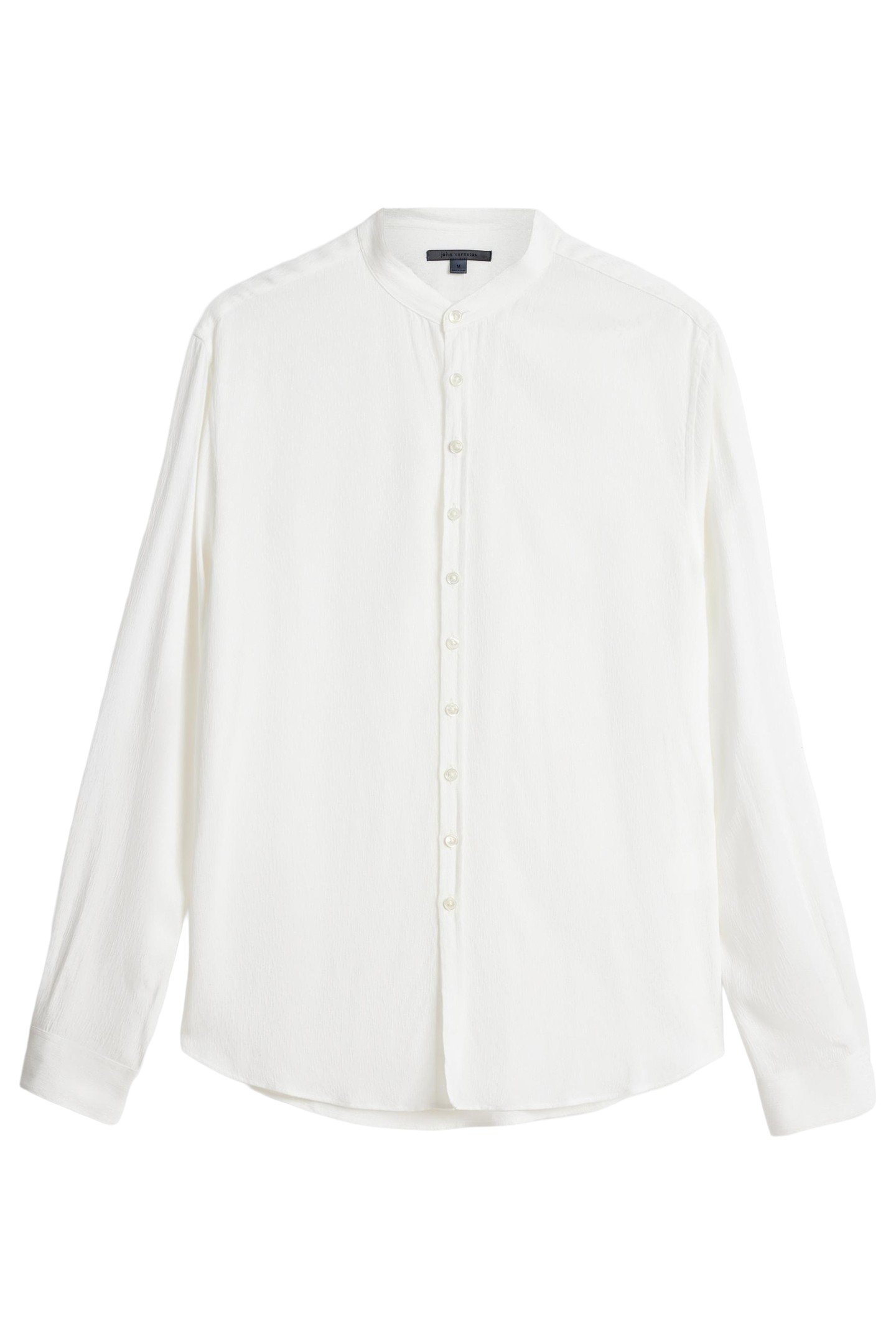 MULTI BUTTON BAND COLLAR SHIRT WHITE 3