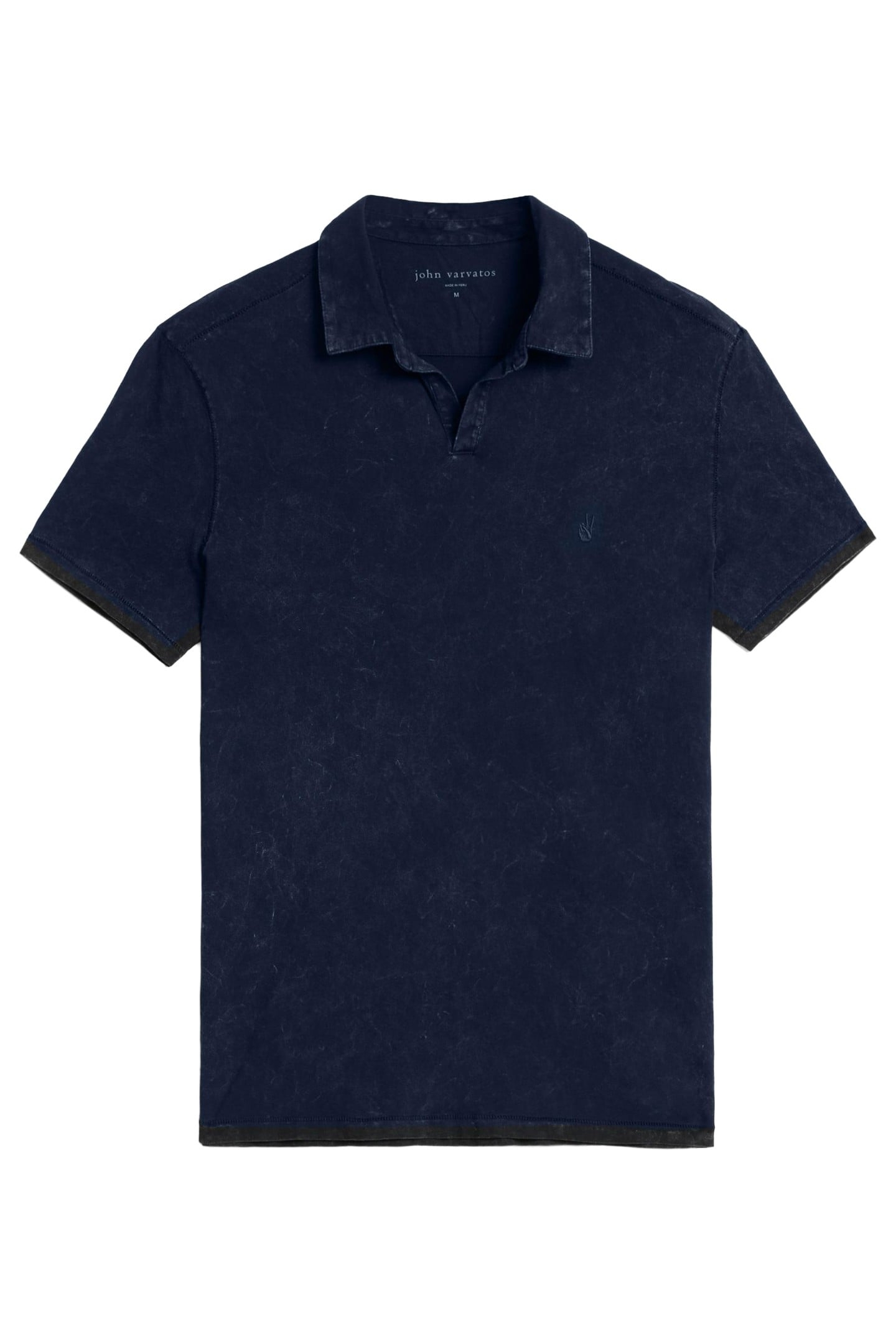 BODHI SS POLO IN MARBLE WASH NAVY 1