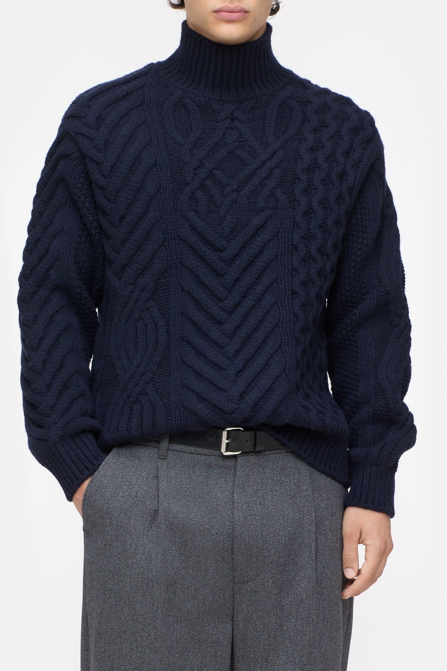 CABLE JUMPER KNITS DARK NIGHT 1