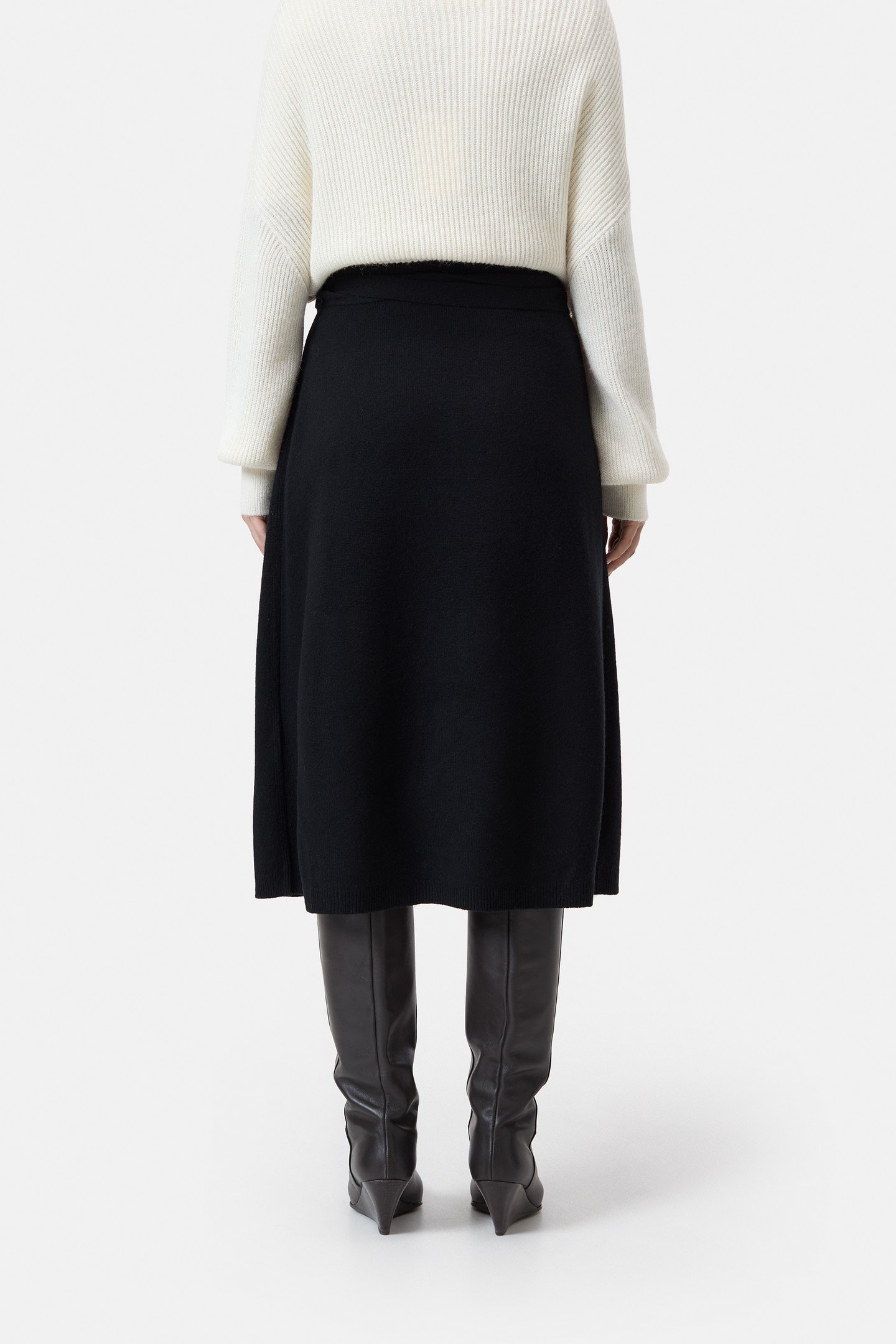 WOOL WRAP SKIRT BLACK 2