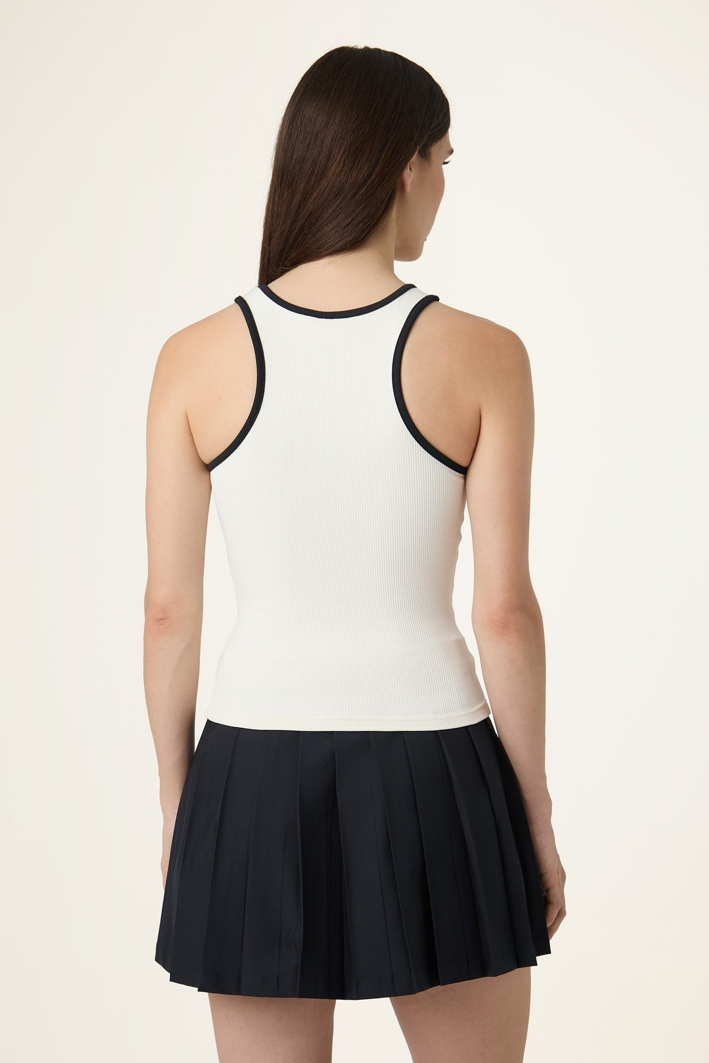 BELLAGIO TIGHT RIBBED RACER TANK EGRET 3