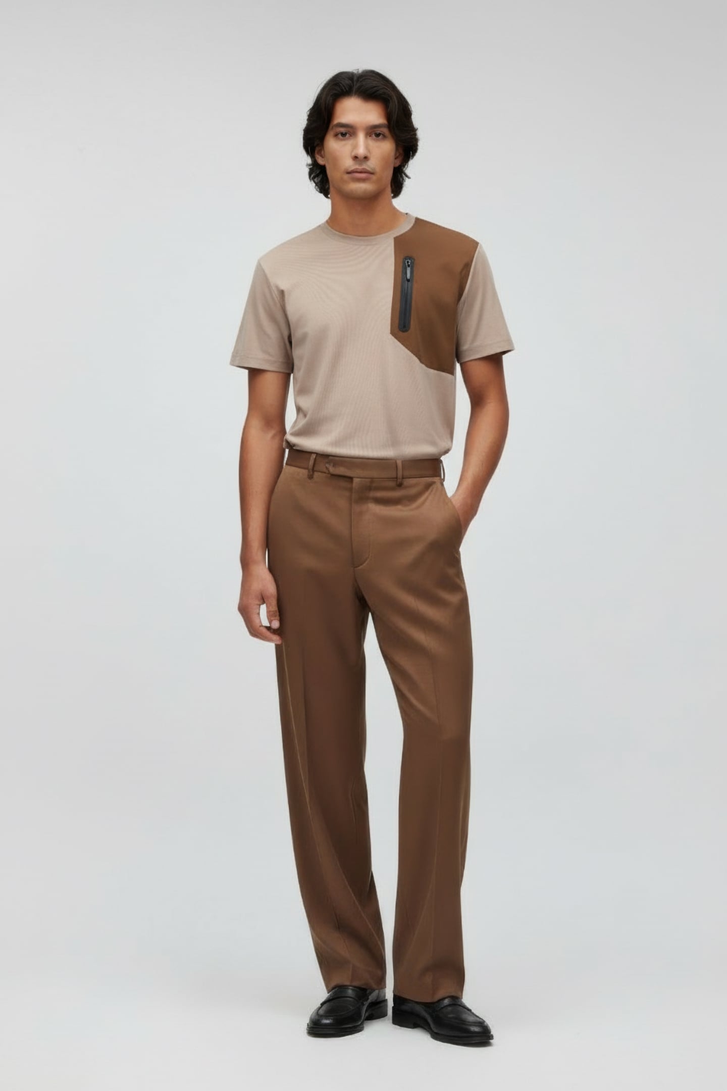 Q+ REGULAR FIT T-SHIRT WARM TAUPE 1