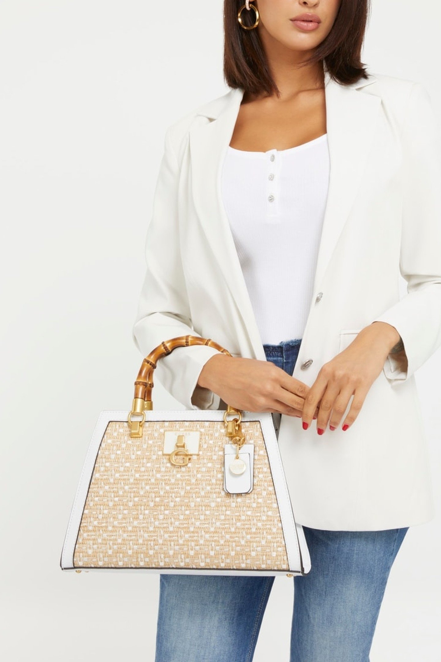 KATEY LUXURY SATCHEL WHITE 1