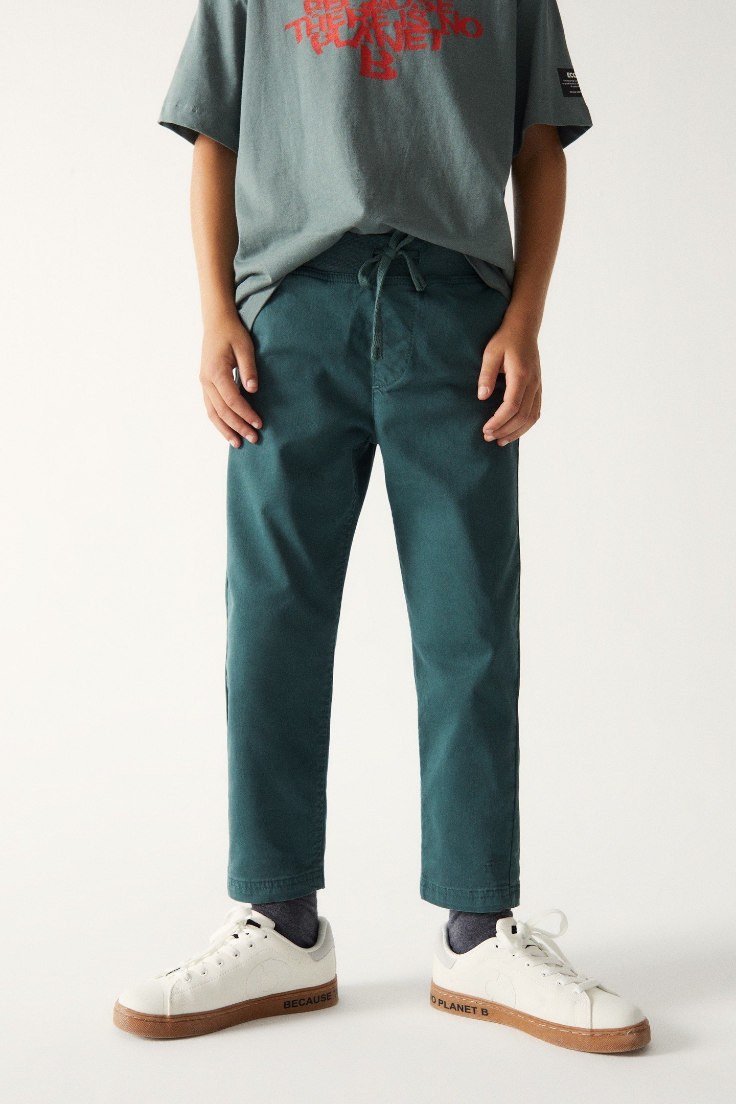 BOYS CHINORIBALF PANTS URBAN GREEN 2