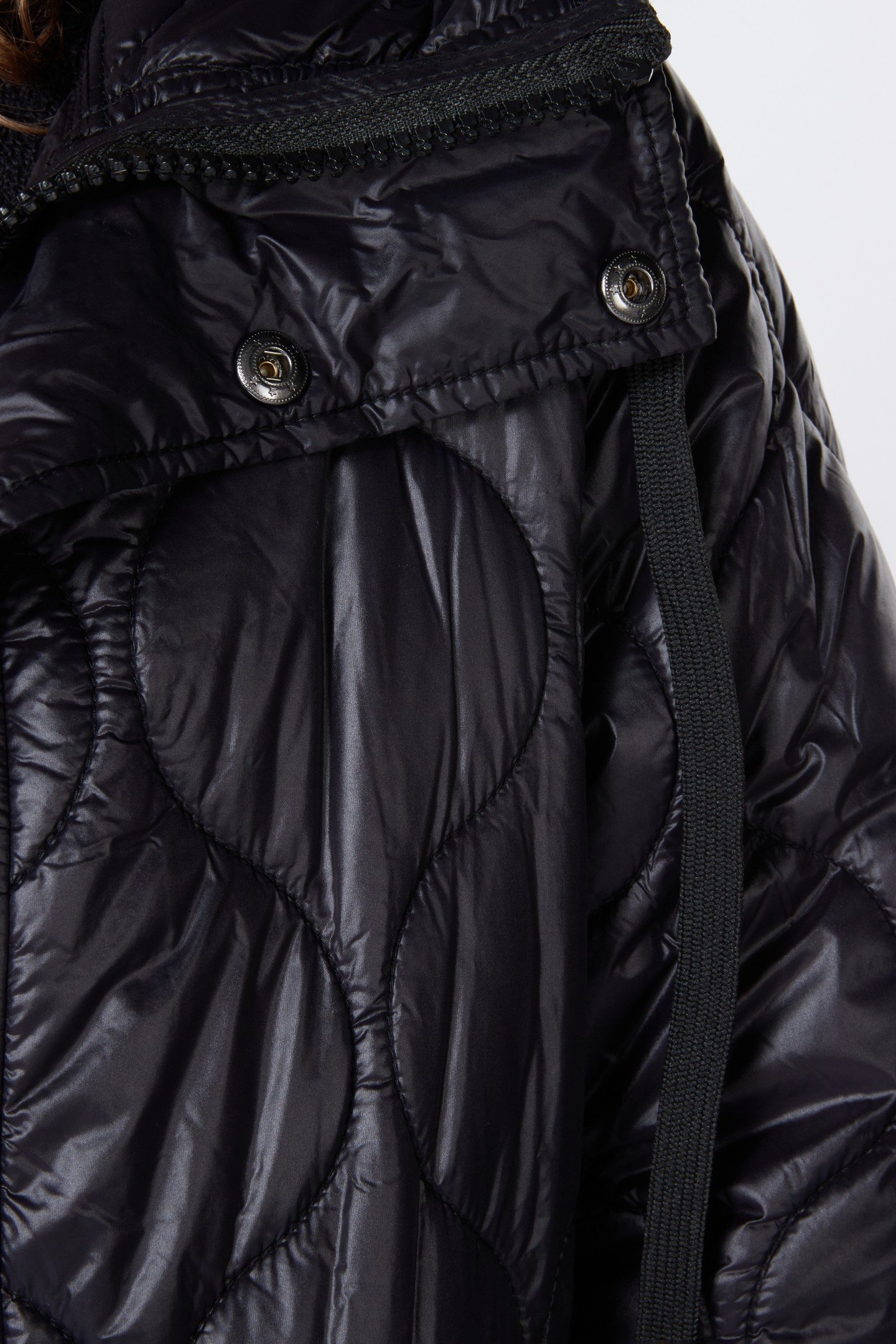 COAT QUILTED LONG HOOD BLACK 5