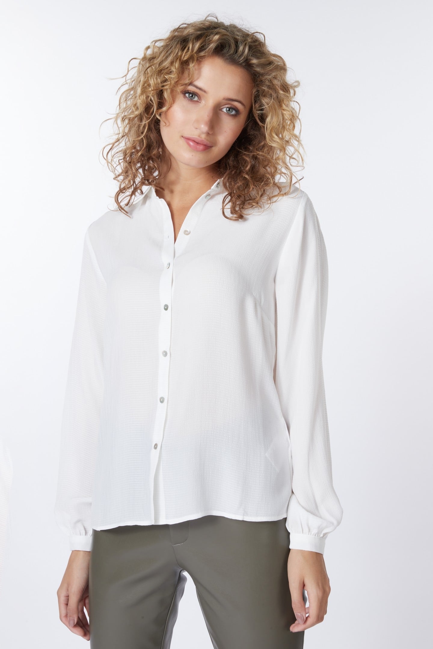 BLOUSE BASIC STRUCTURED FABRIC OFF WHITE 2