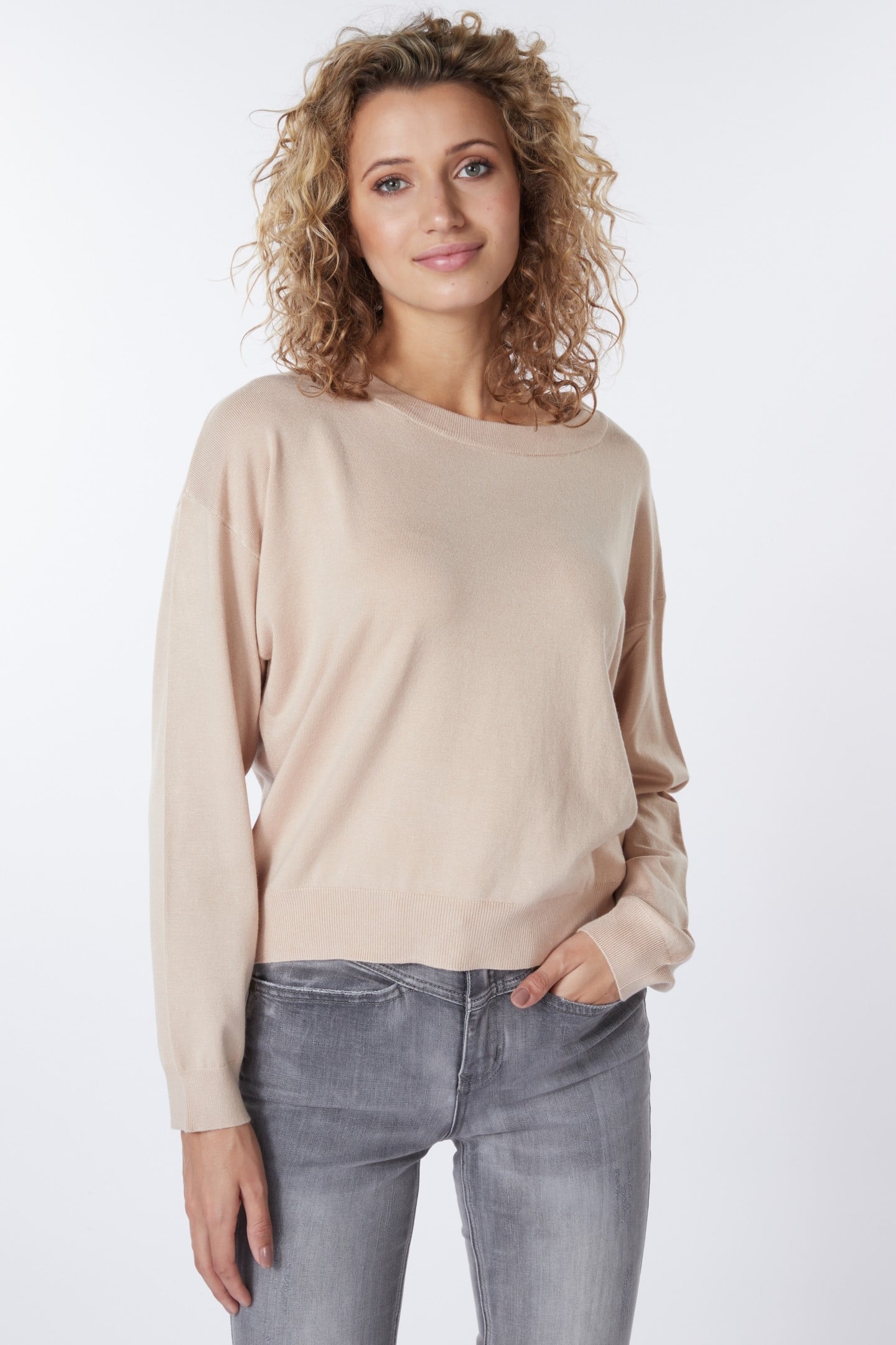 SWEATER BASIC BOXY WARM SAND 2