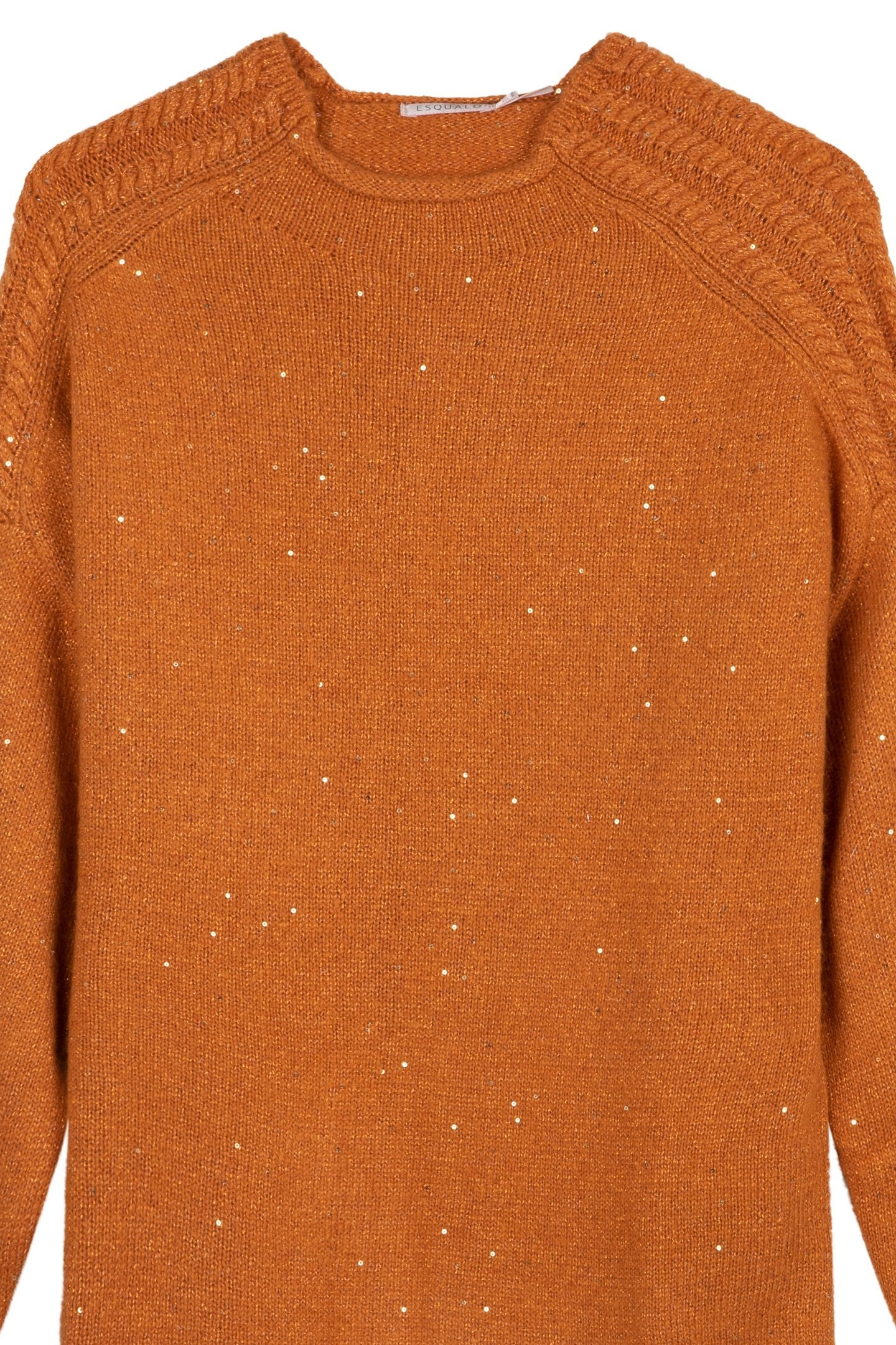 SWEATER SEQUINS CABLE SHLDR AUTUMN GLAZE 2