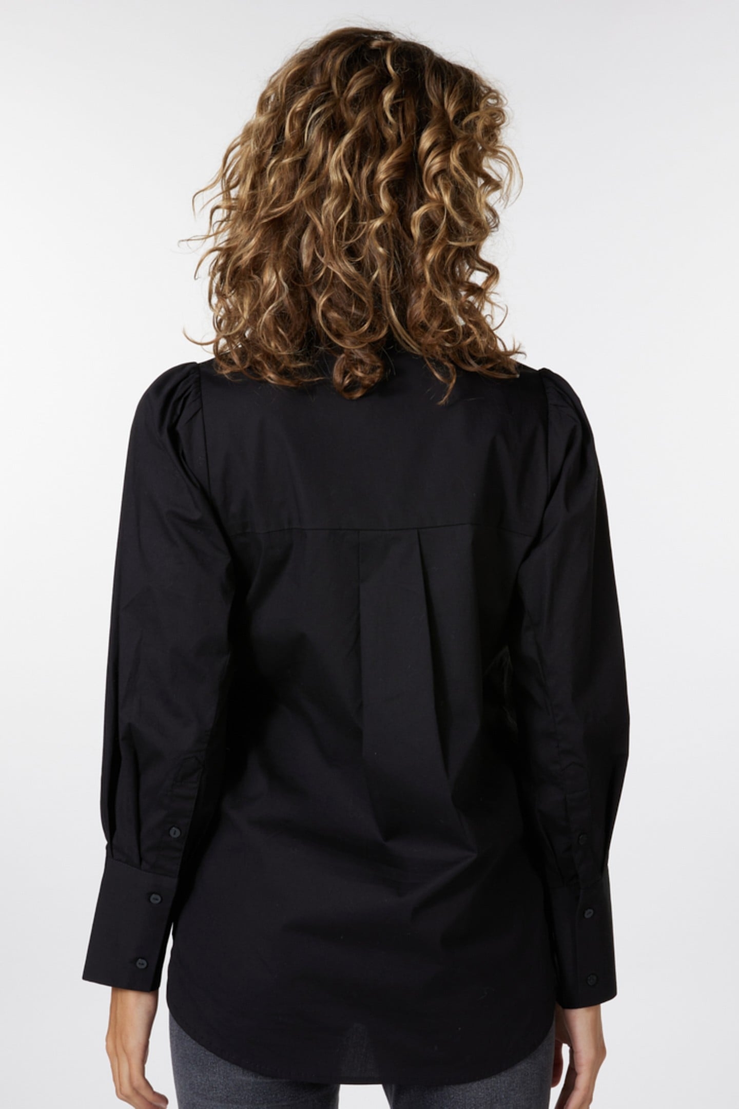 BLOUSE FINE GATHERING POPLIN BLACK 3