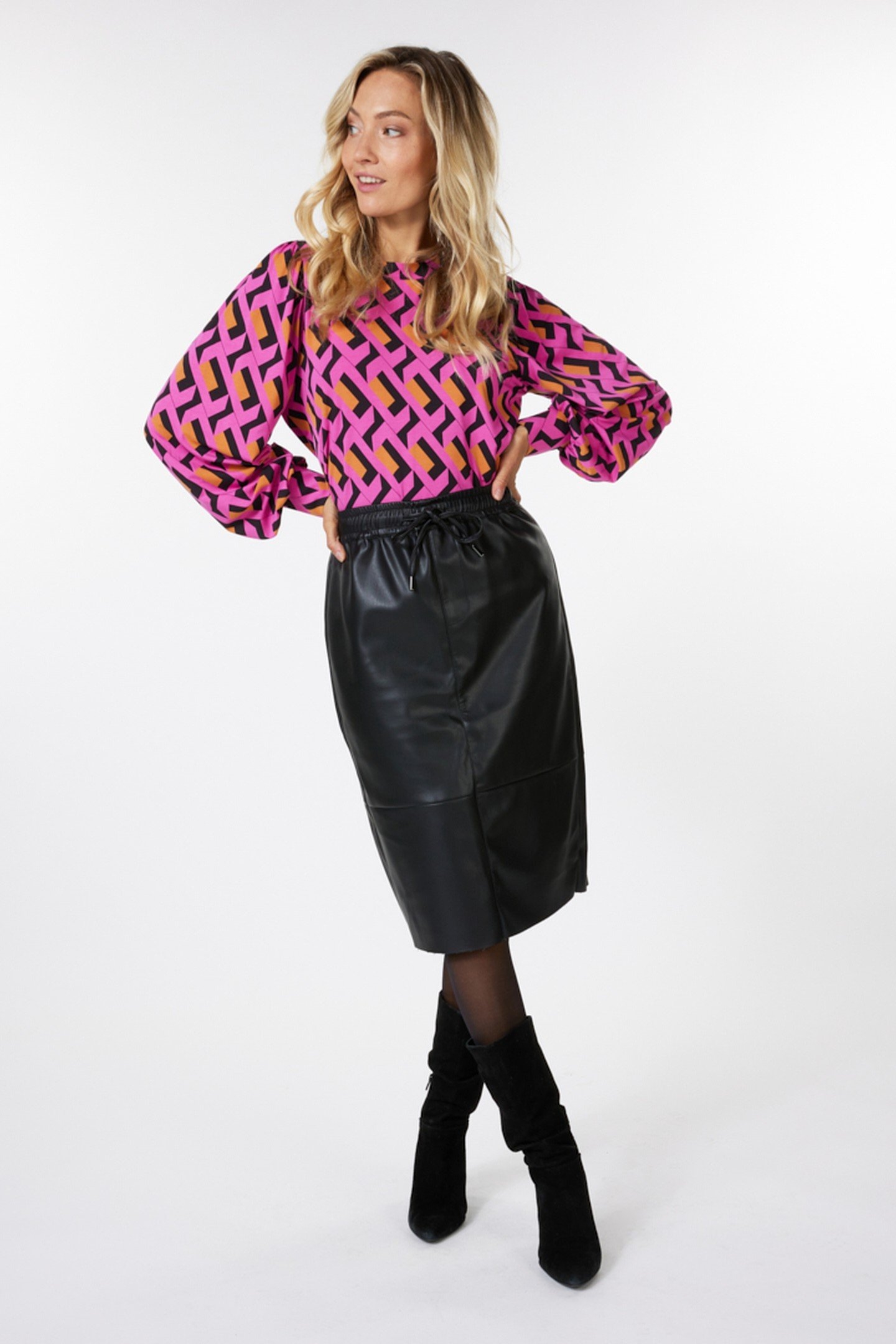 SKIRT JOGGER LONG PU BLACK 2