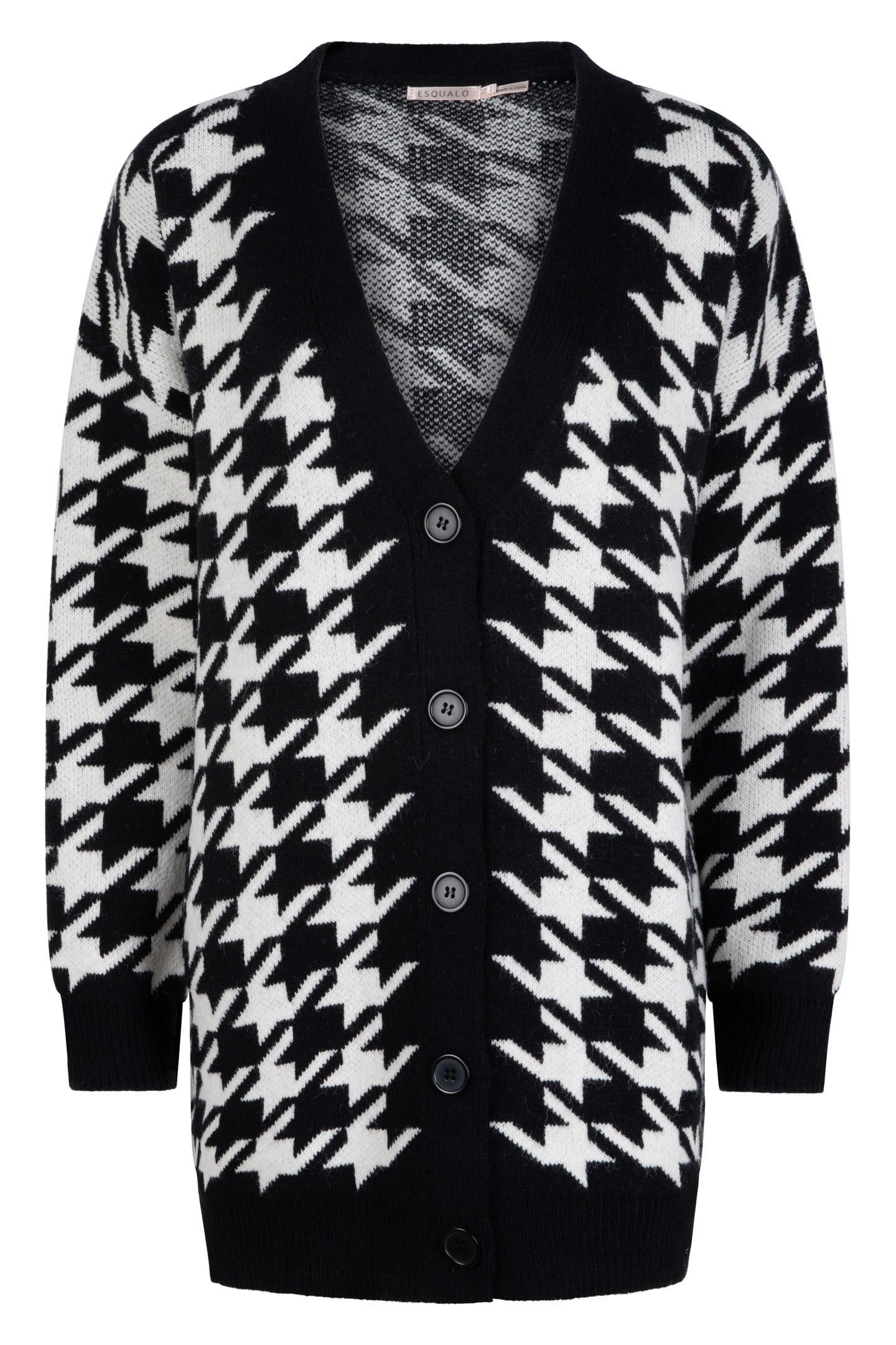 CARDIGAN HOUNDSTOOTH JACQUARD BLACK / OFF WHITE 5