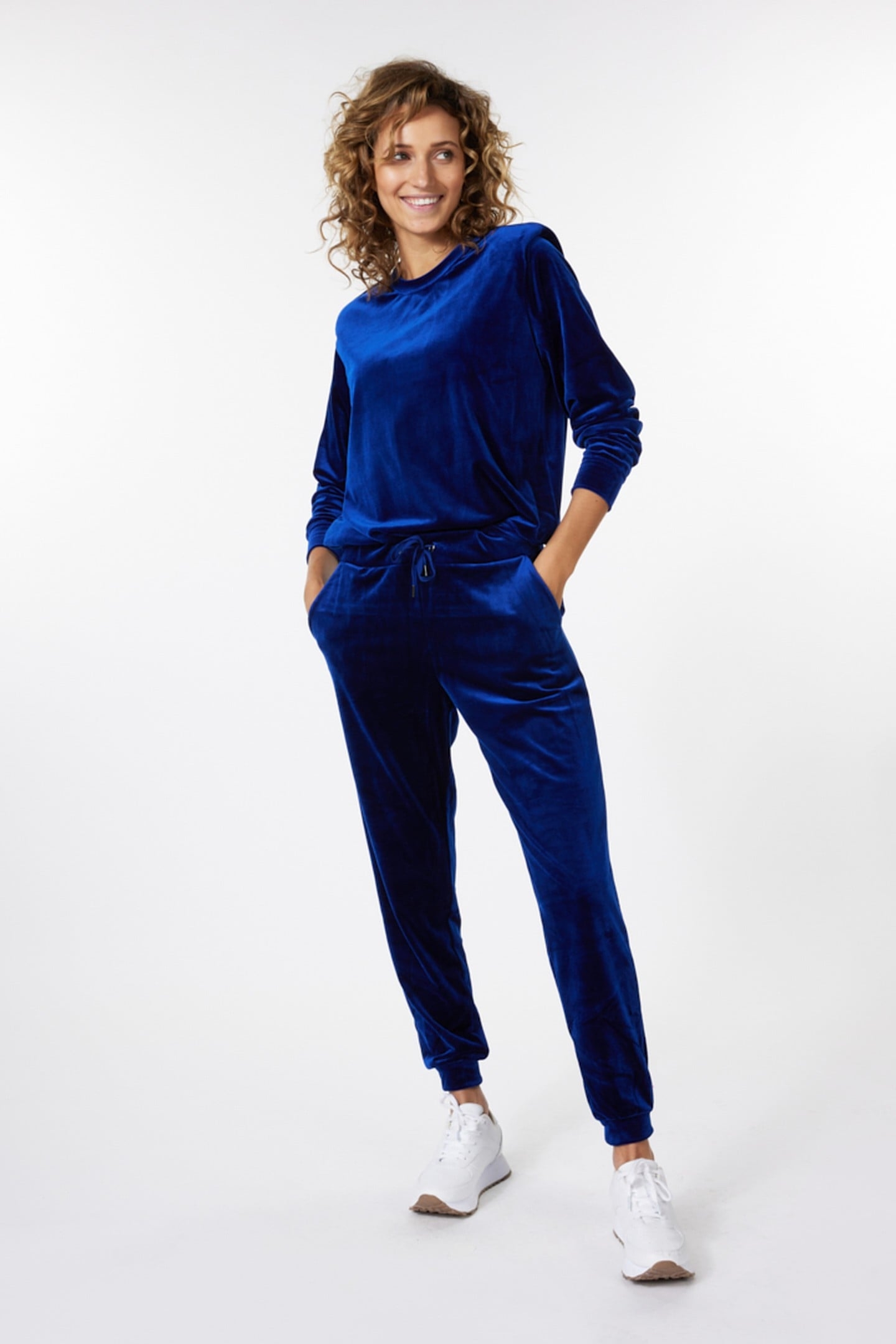 SWEATER SHOULDER DETAILS VELOURS BLUE 3