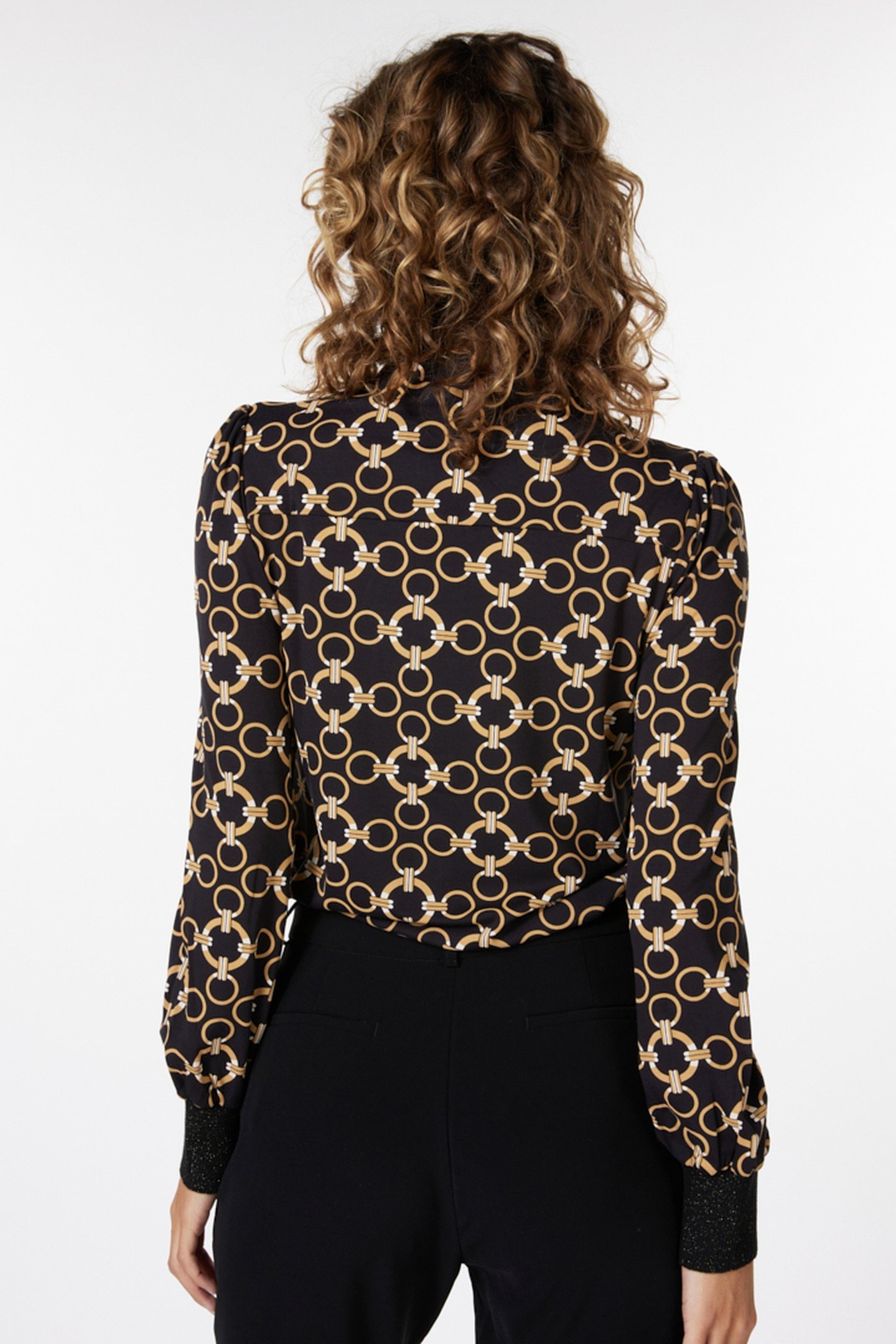 BLOUSE RIBBED CUFFS CHAIN PRINT PRINT 4