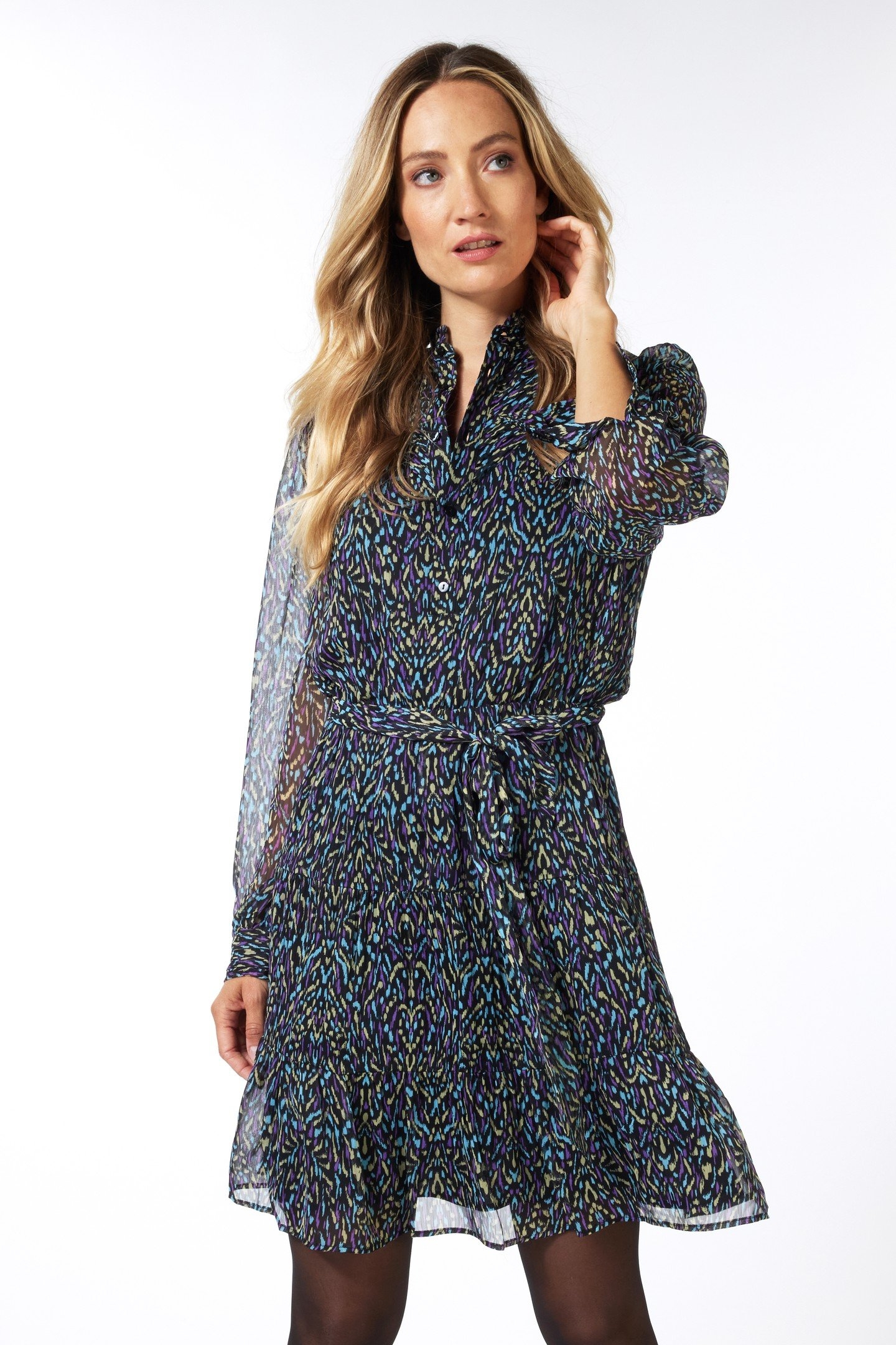 DRESS SHORT PIN TUCK MAGIC EARTH PRINT 1