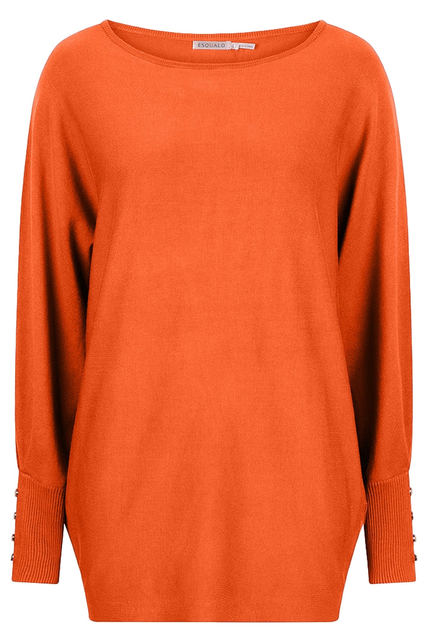 SWEATER BATWING BUTTONED CUFF ORANGE 1