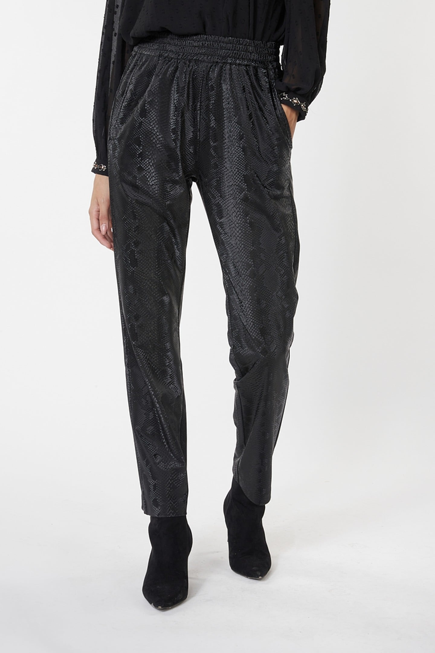 TROUSERS SNAKE PU BLACK 2