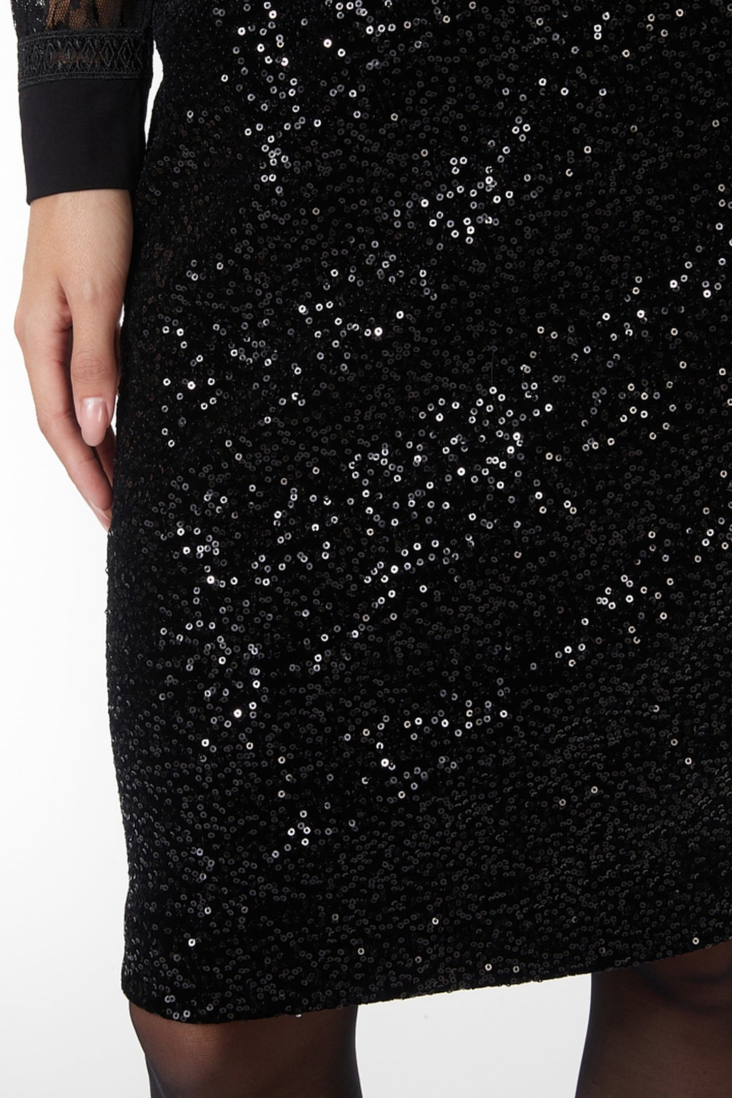 SKIRT VELVET SEQUINS BLACK 6