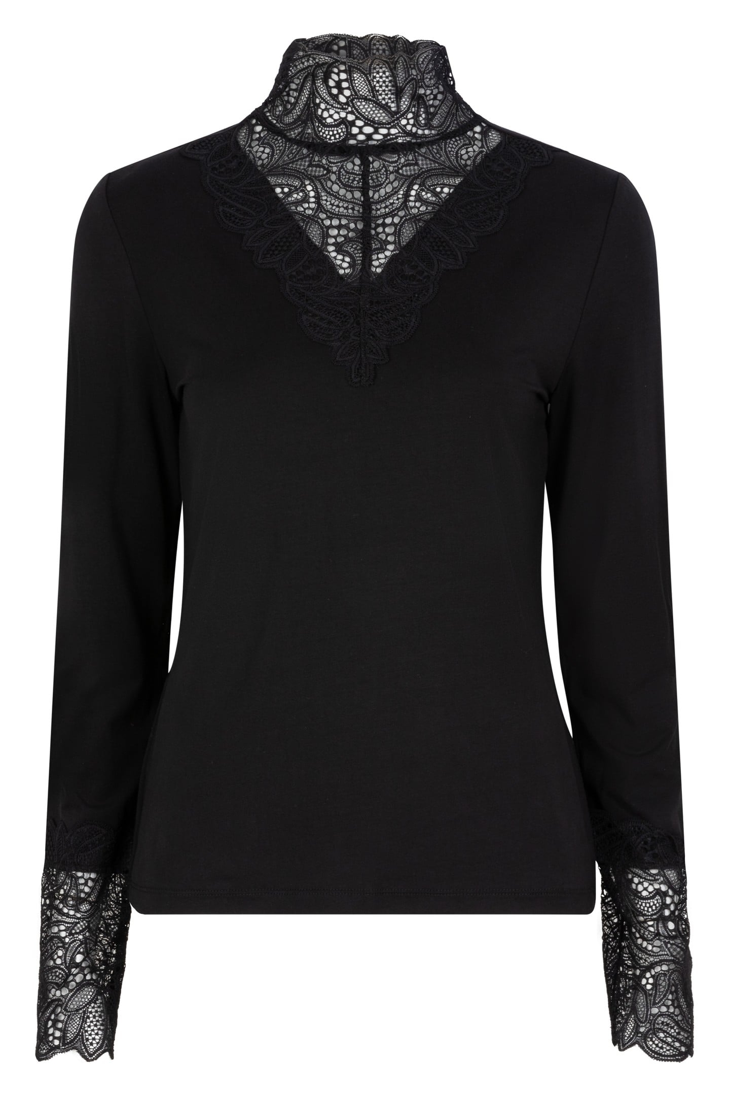 T-SHIRT COL LACE BLACK 5