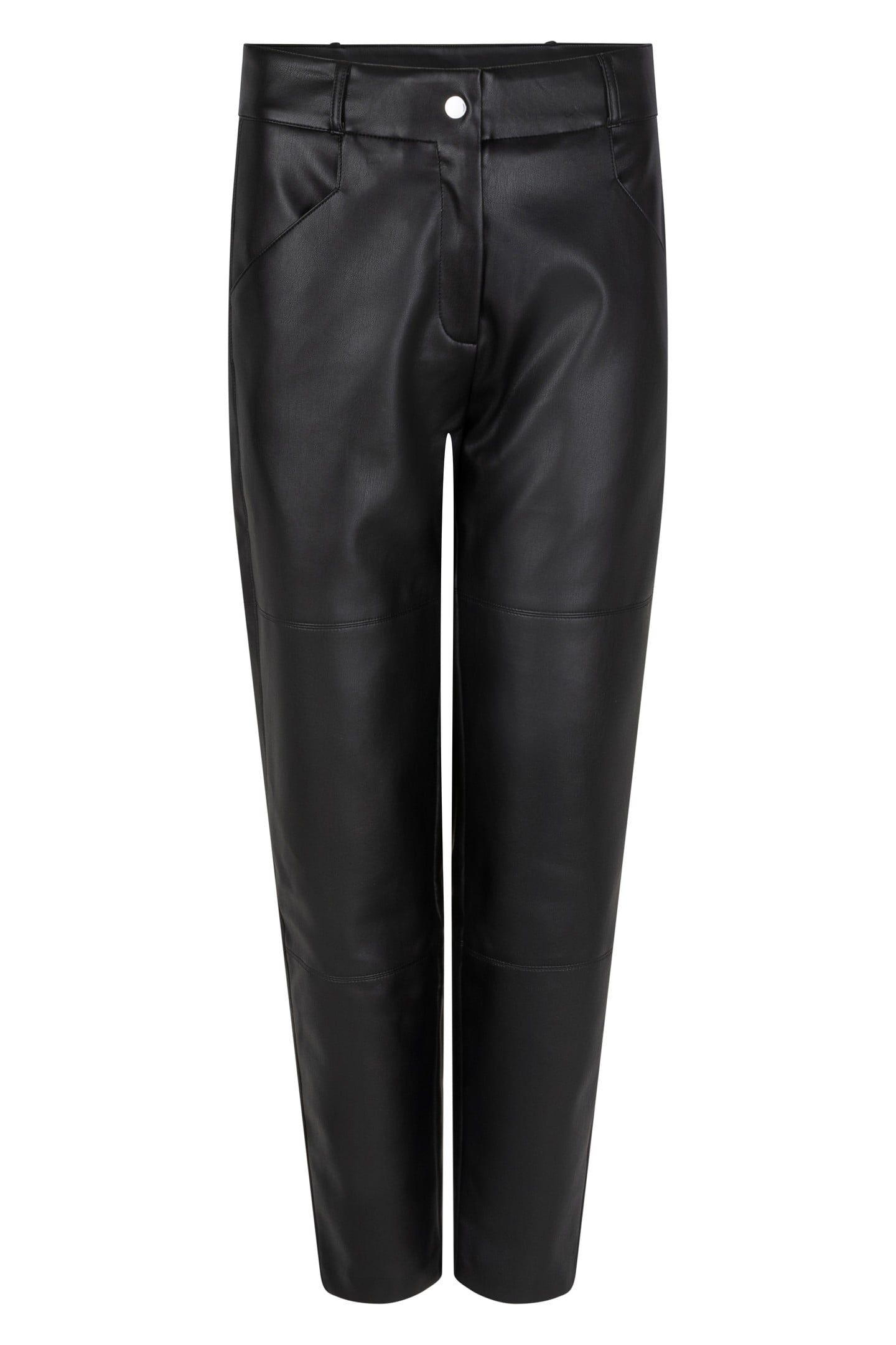 TROUSERS STRAIGHT PU BLACK 4