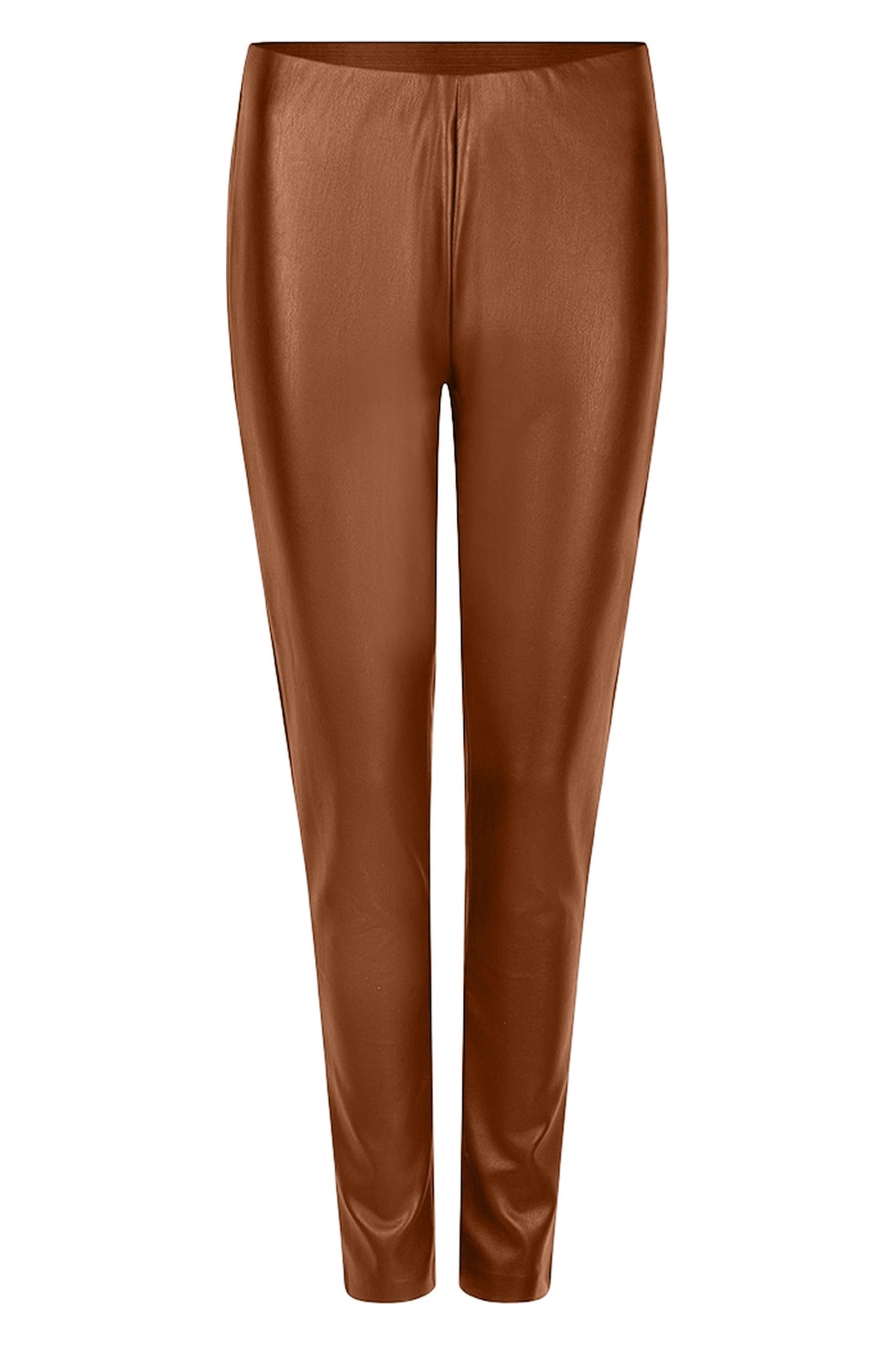 TROUSERS TREGGING PU BROWN 1