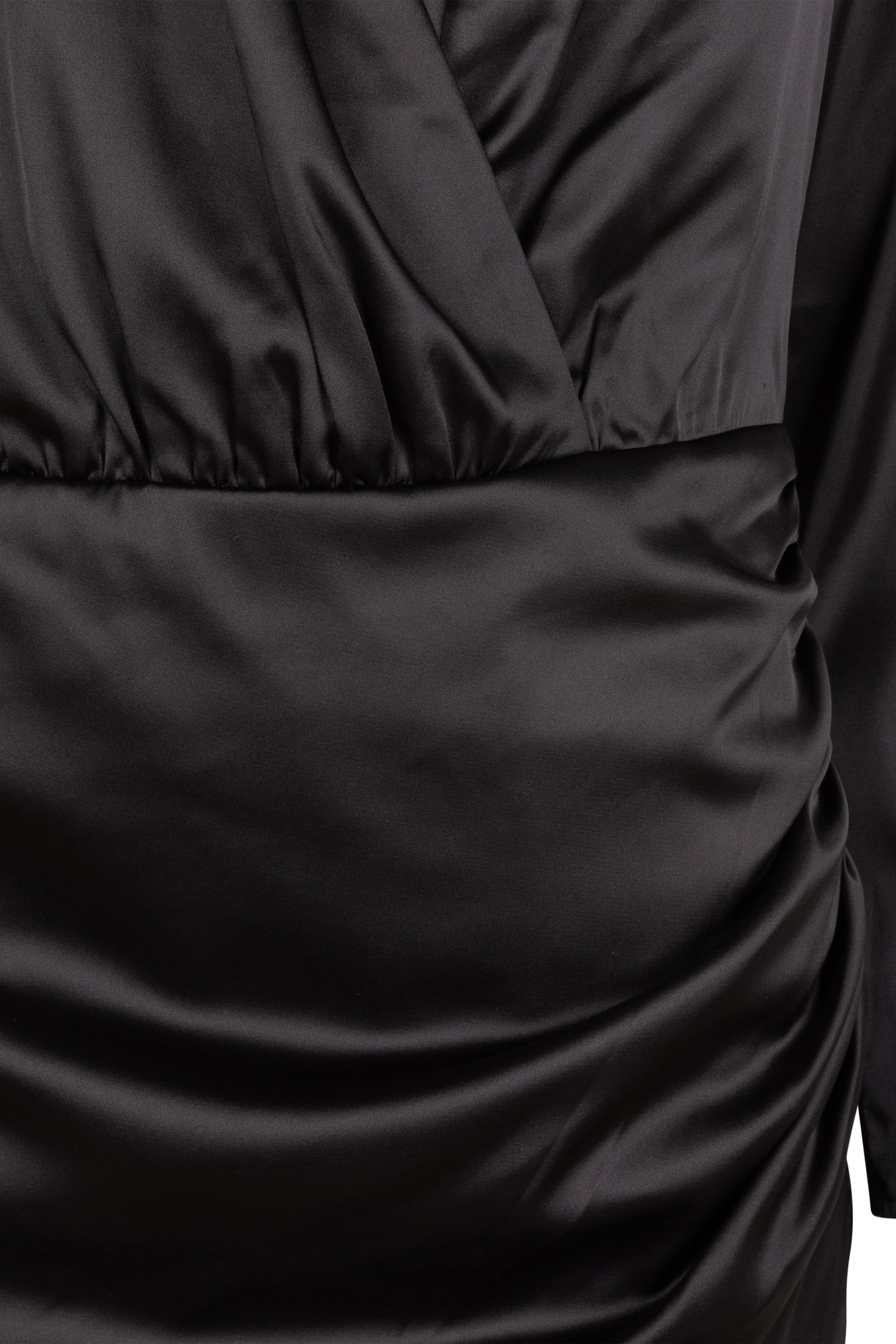 DRESS OVERLAP GATHERING BLACK 8