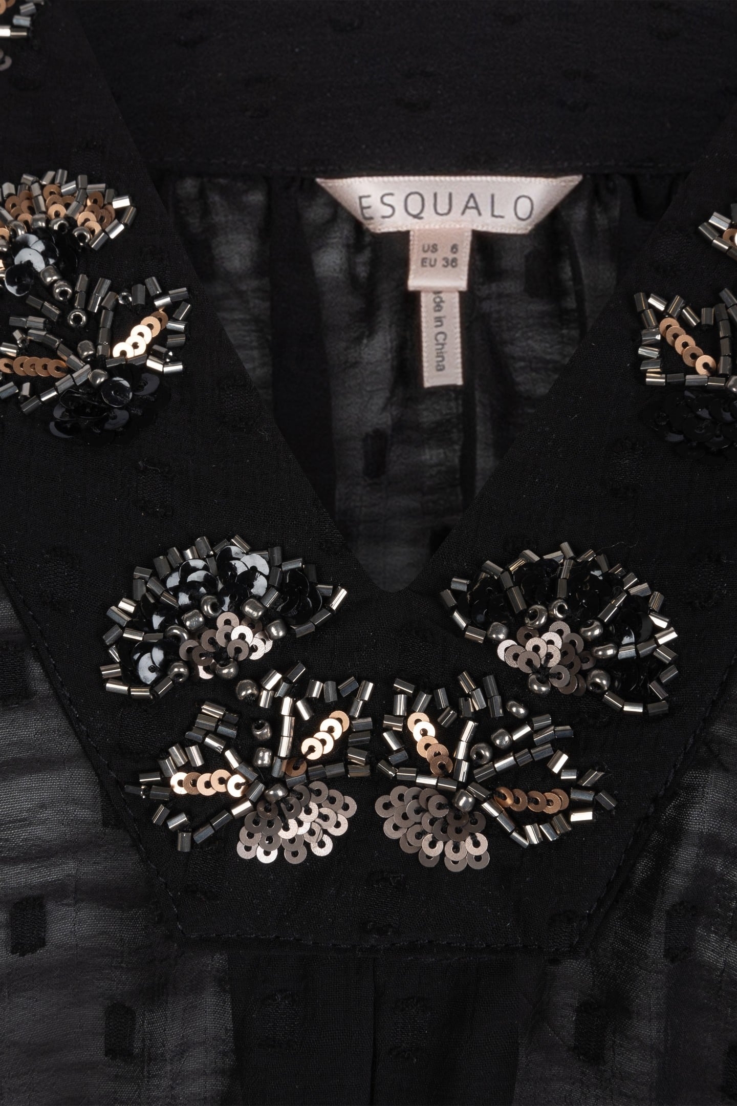 BLOUSE MARBLE BEADING BLACK 6