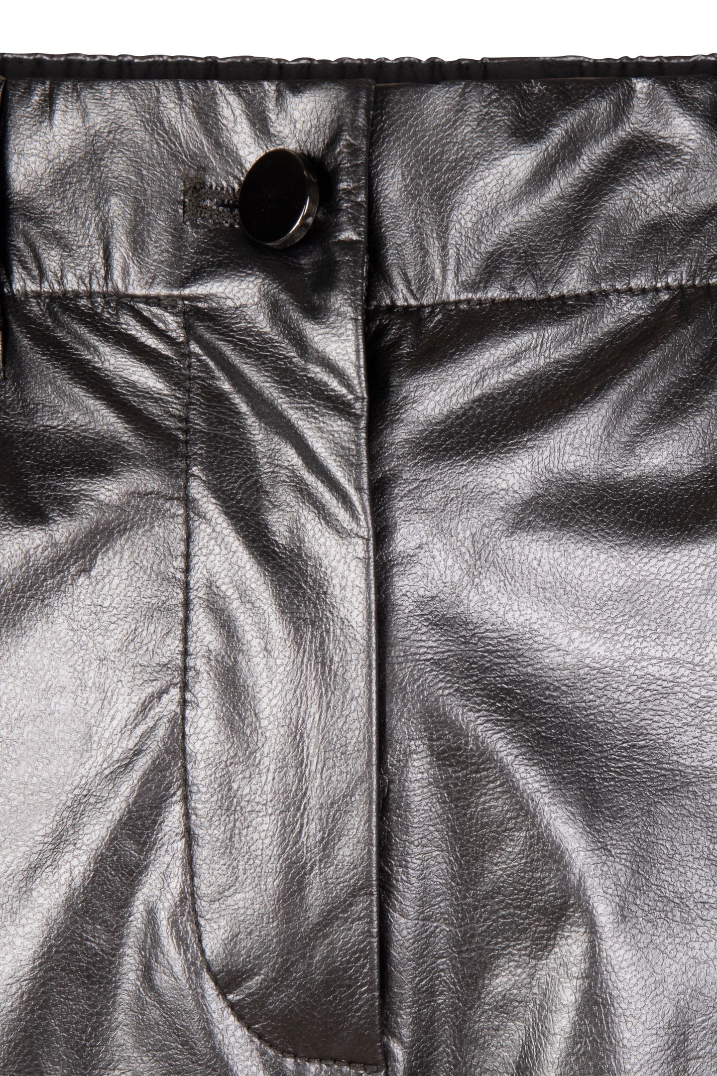 TROUSERS METALLIC PU SILVER 8