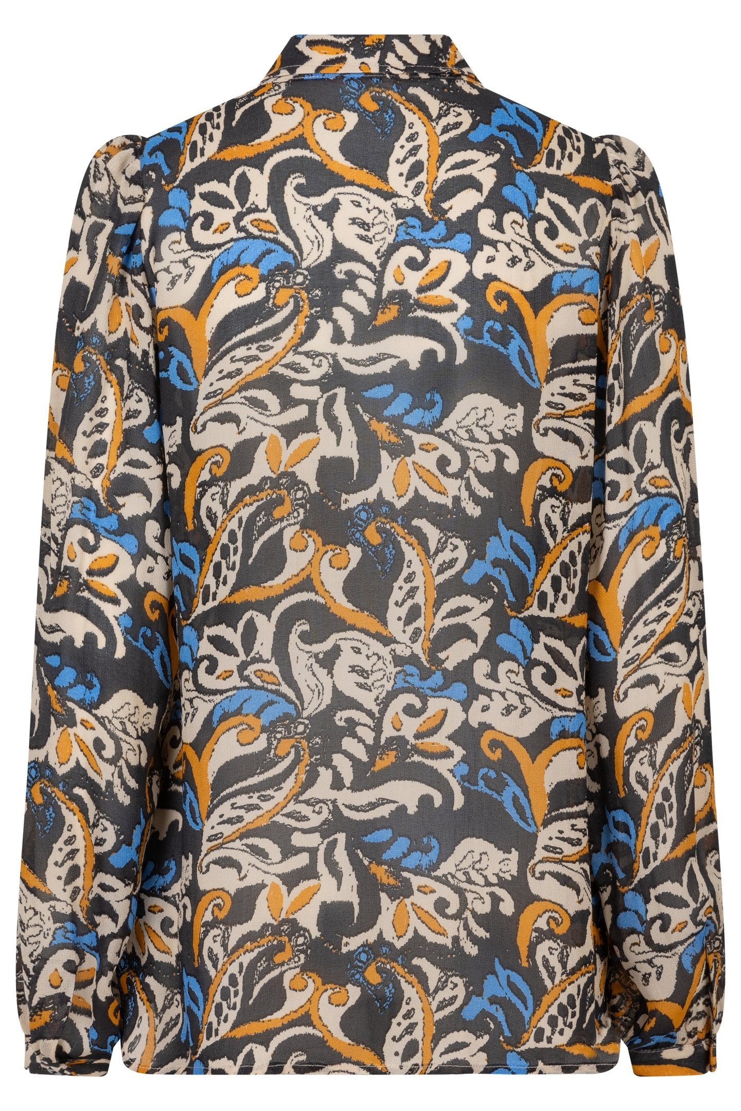 BLOUSE BASIC ELEGANT LEAVES PRINT 5