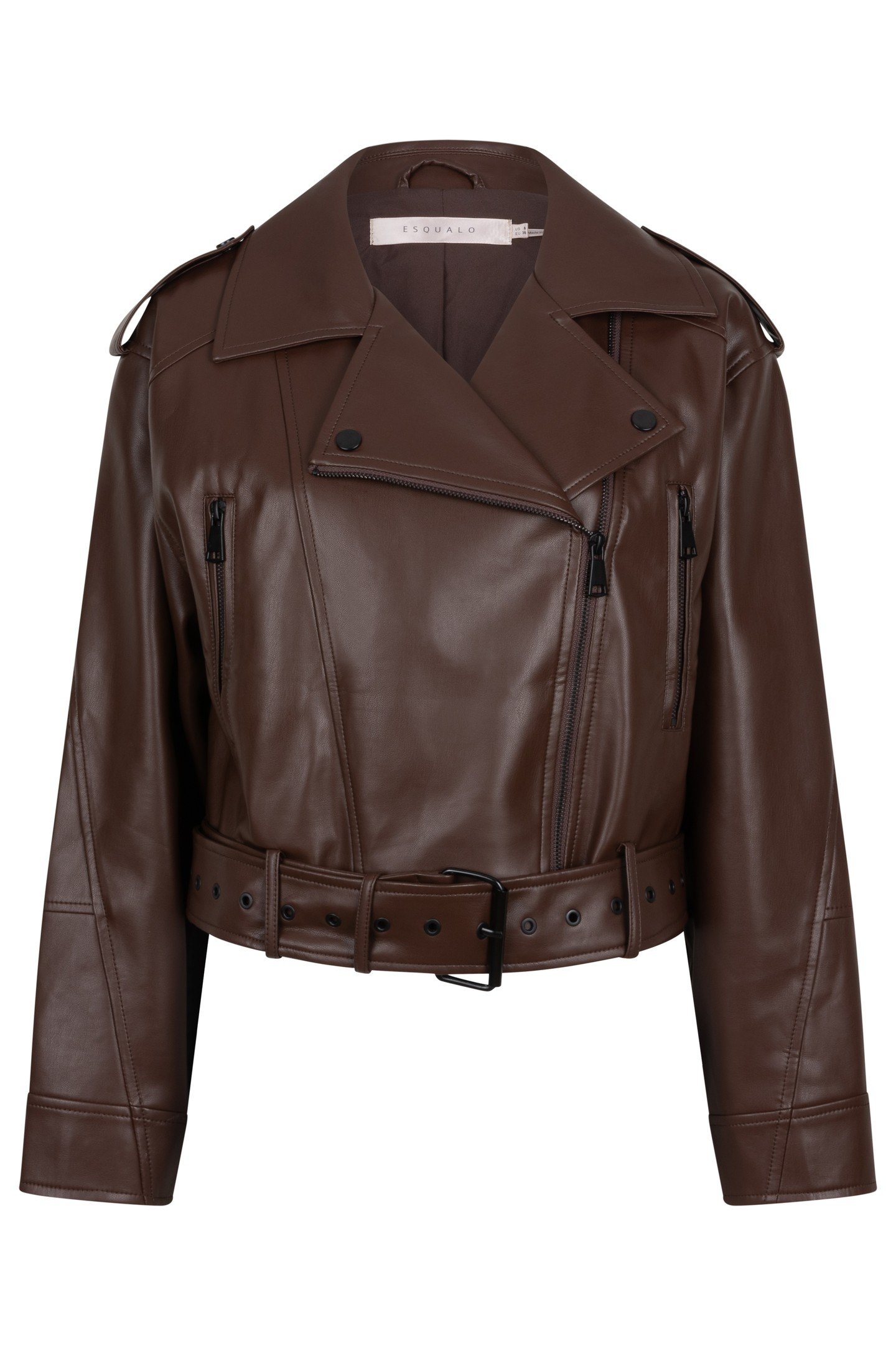 JACKET BIKER VEGAN LEATHER CHOCOLATE 5
