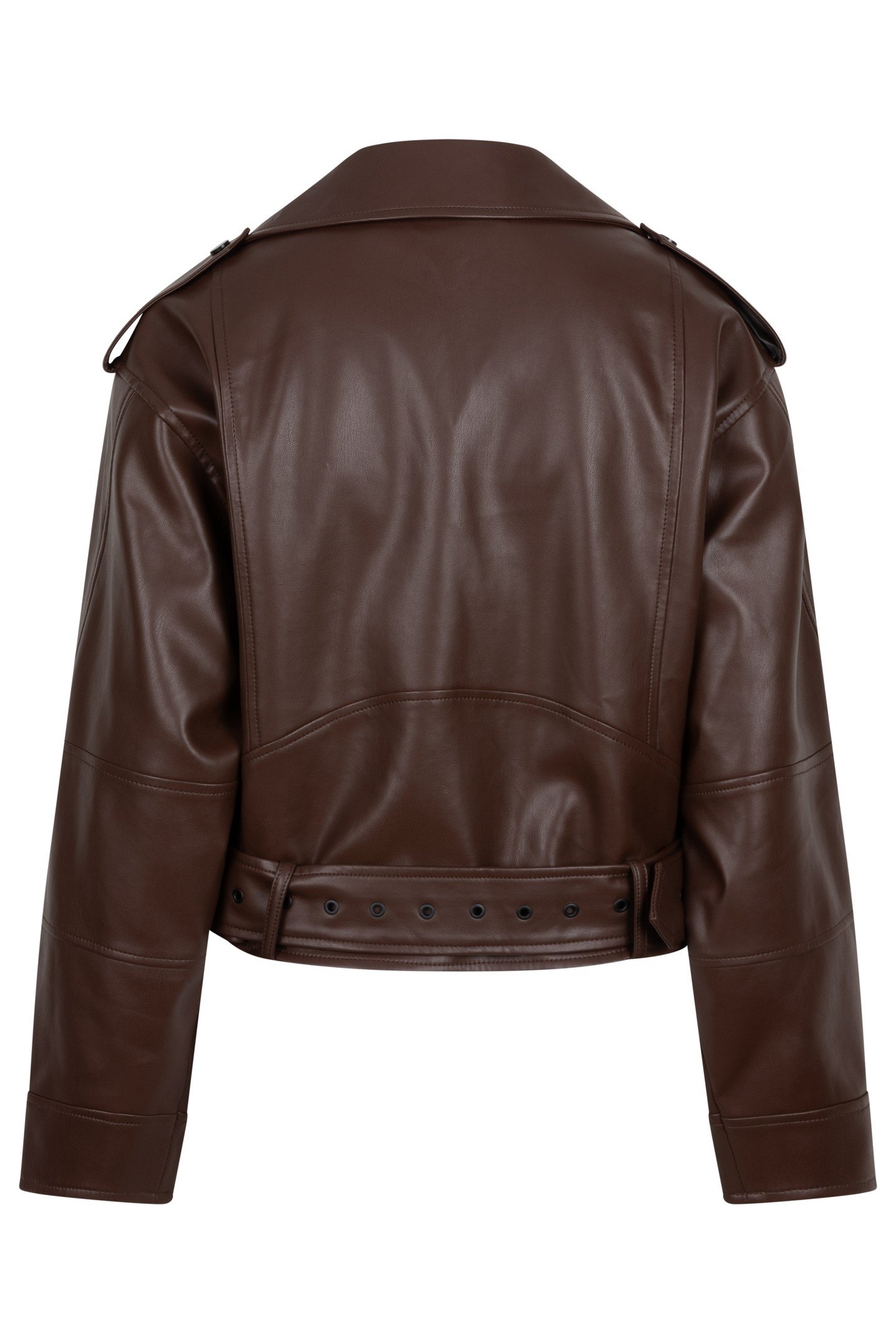 JACKET BIKER VEGAN LEATHER CHOCOLATE 6