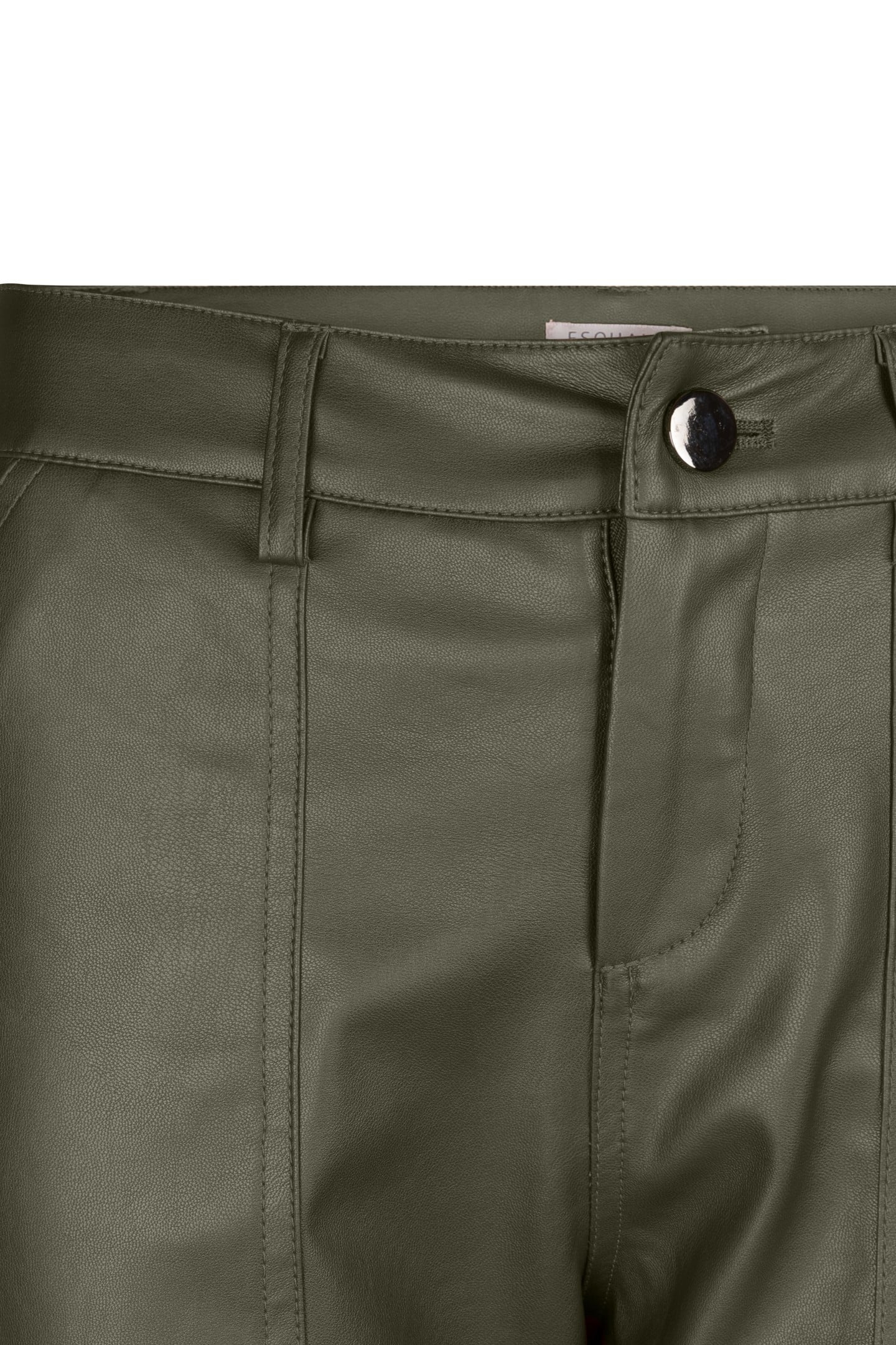 TROUSERS CARGO VEGAN LEATHER GREEN 3