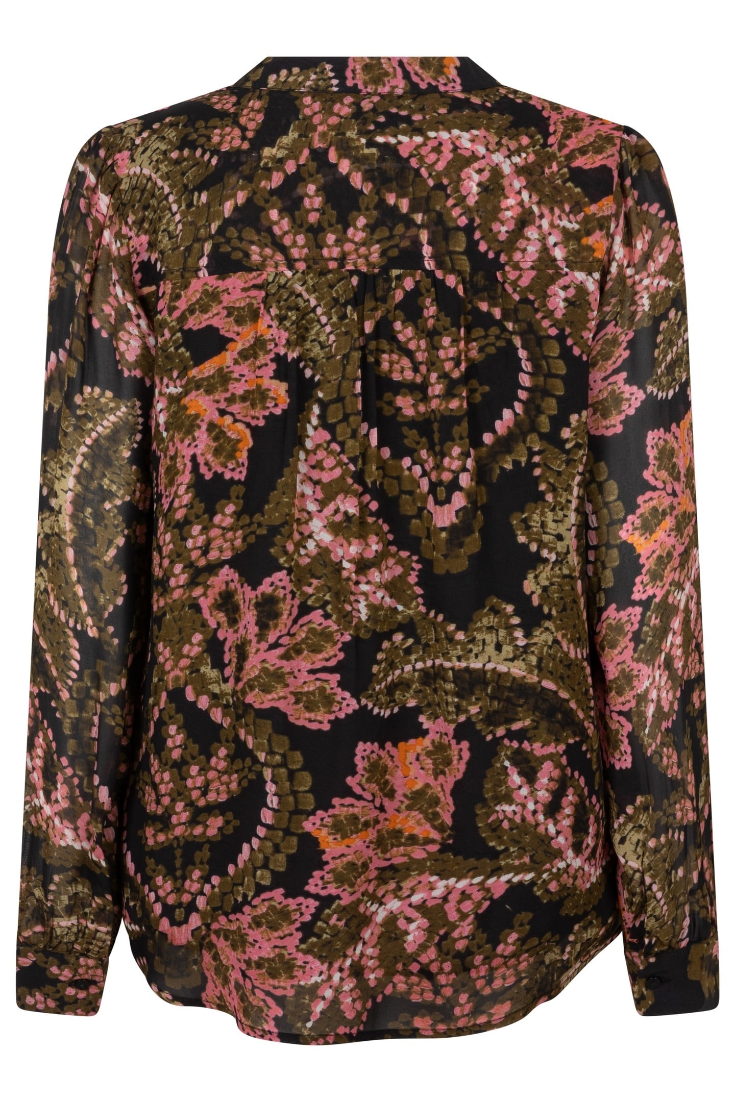 BLOUSE V-NECK GLOBAL FLOWER PRINT 4