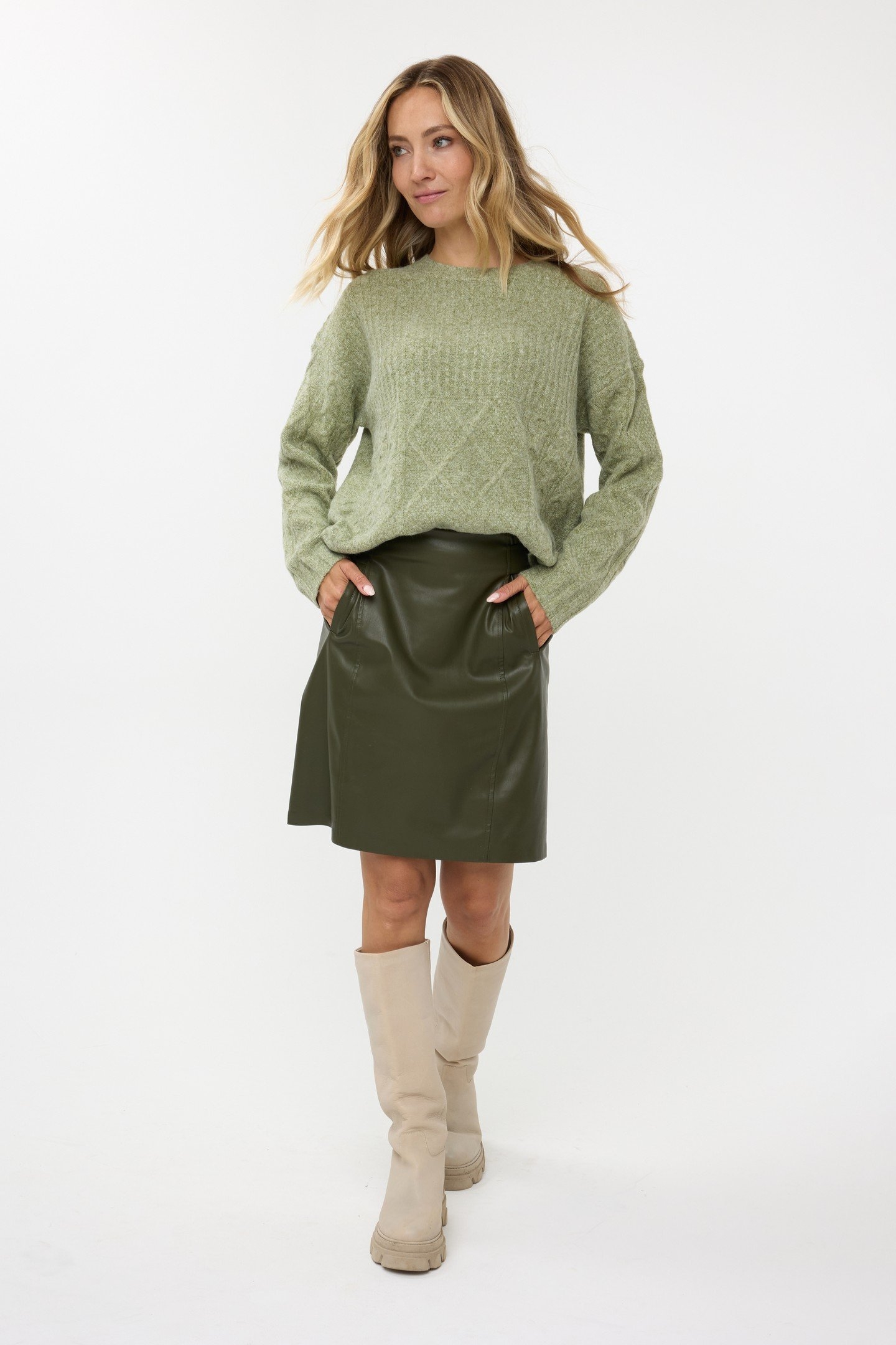 SWEATER MELANGE MOSS GREEN 1