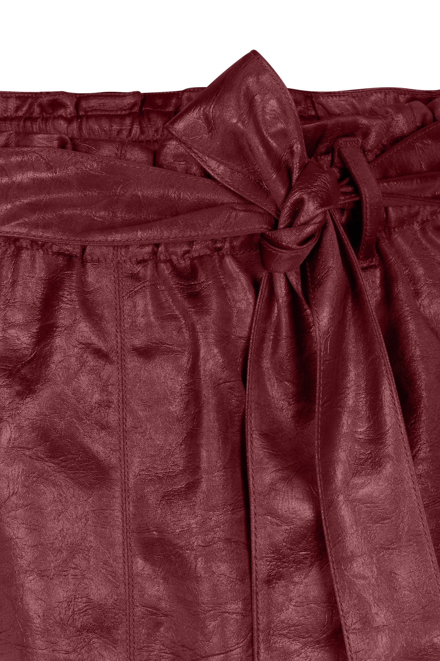 SKIRT BELT METALLIC CRINKLE WINE RED 3