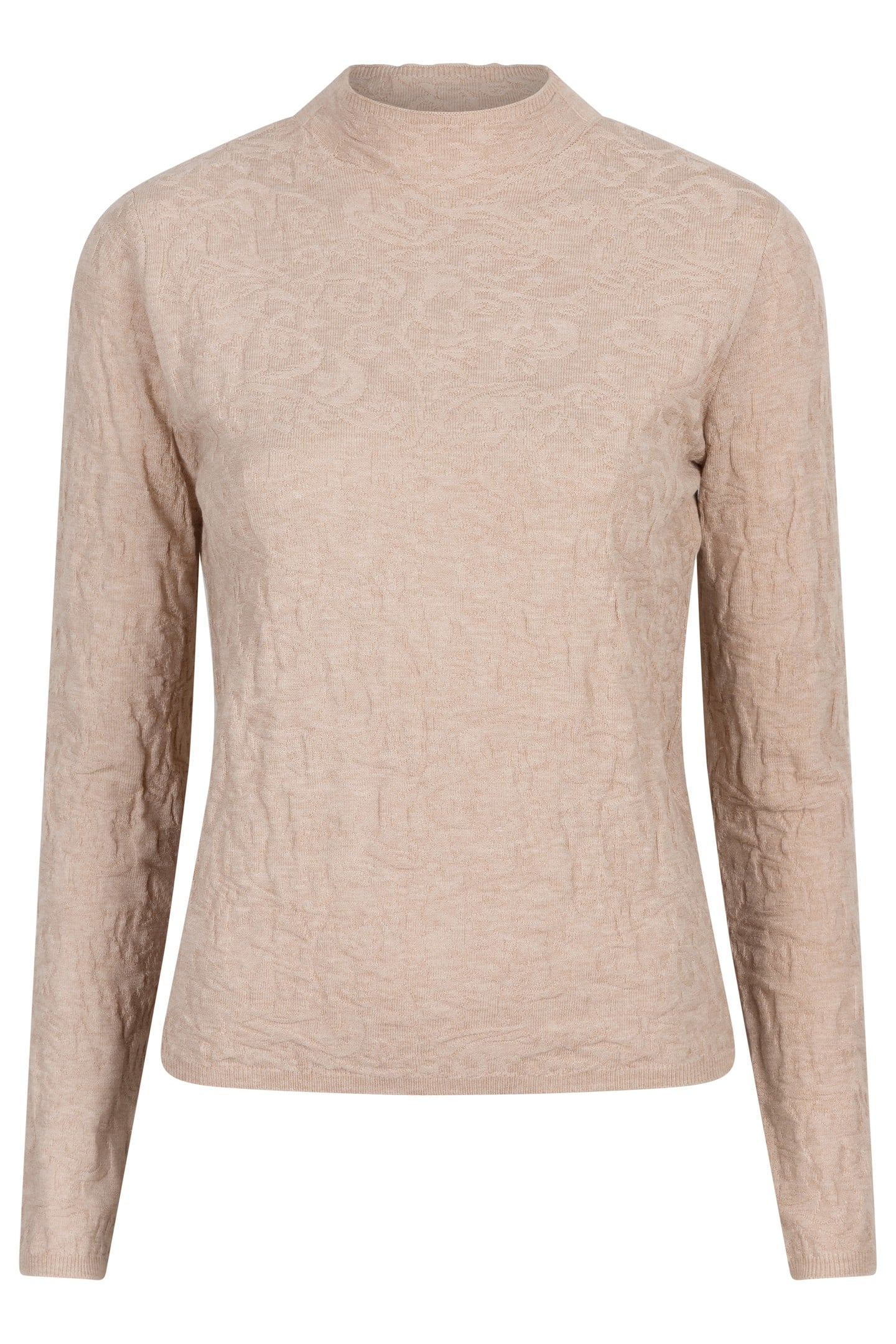 SWEATER SOLID JACQUARD BEIGE 4
