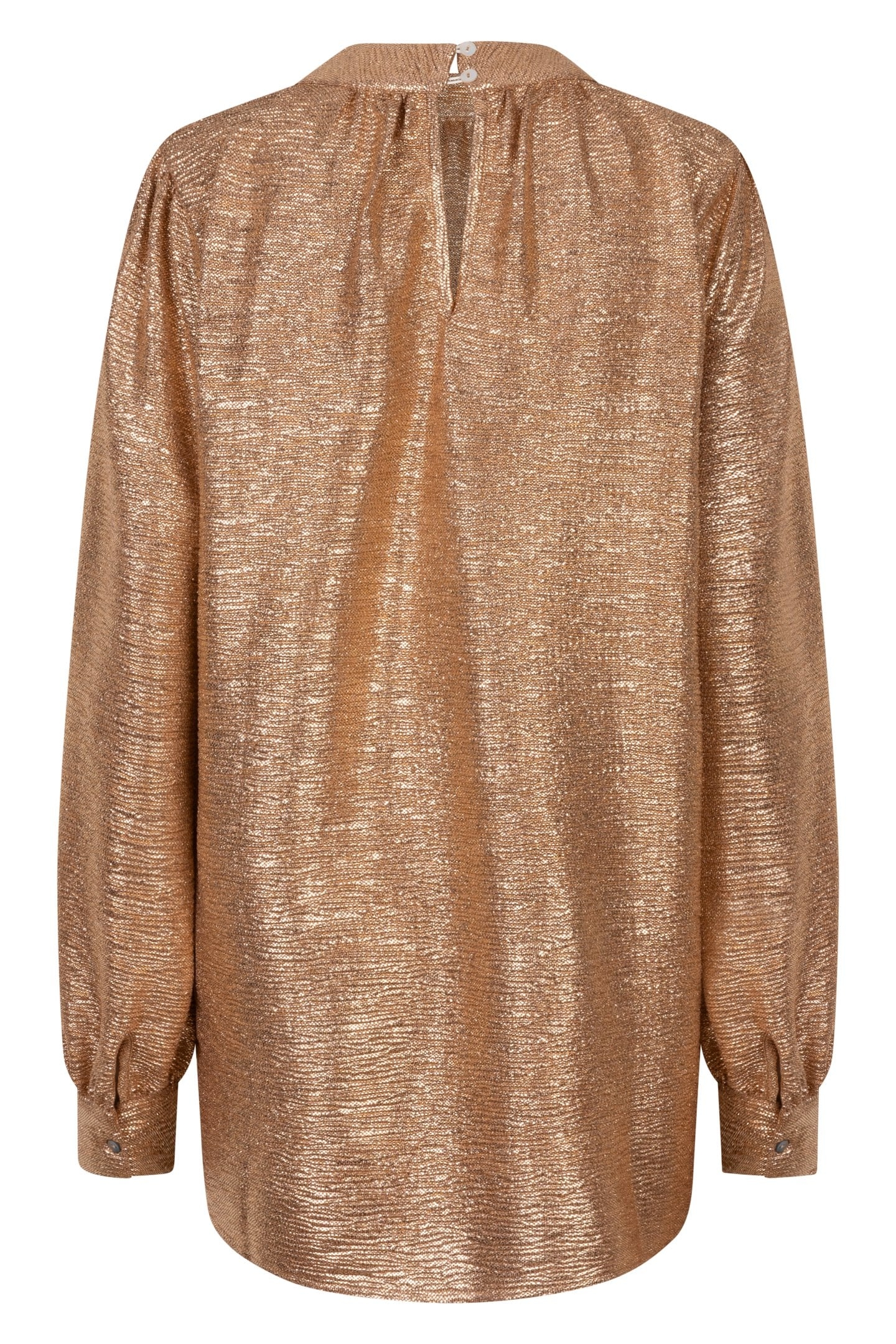 BLOUSE FANCY FOIL PLISSE BRANDY 6