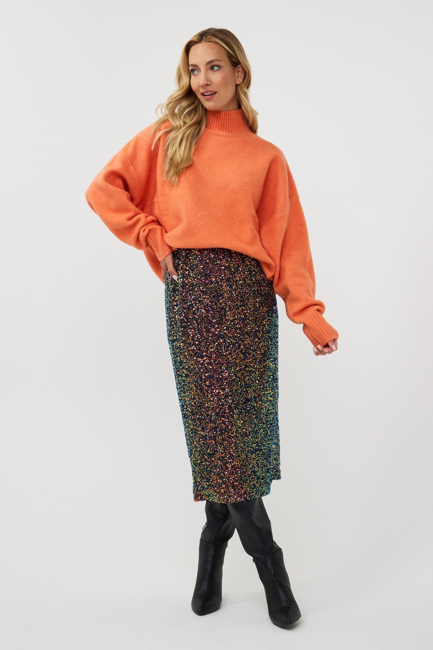SKIRT LONG SEQUINS MULTI COLOR 1