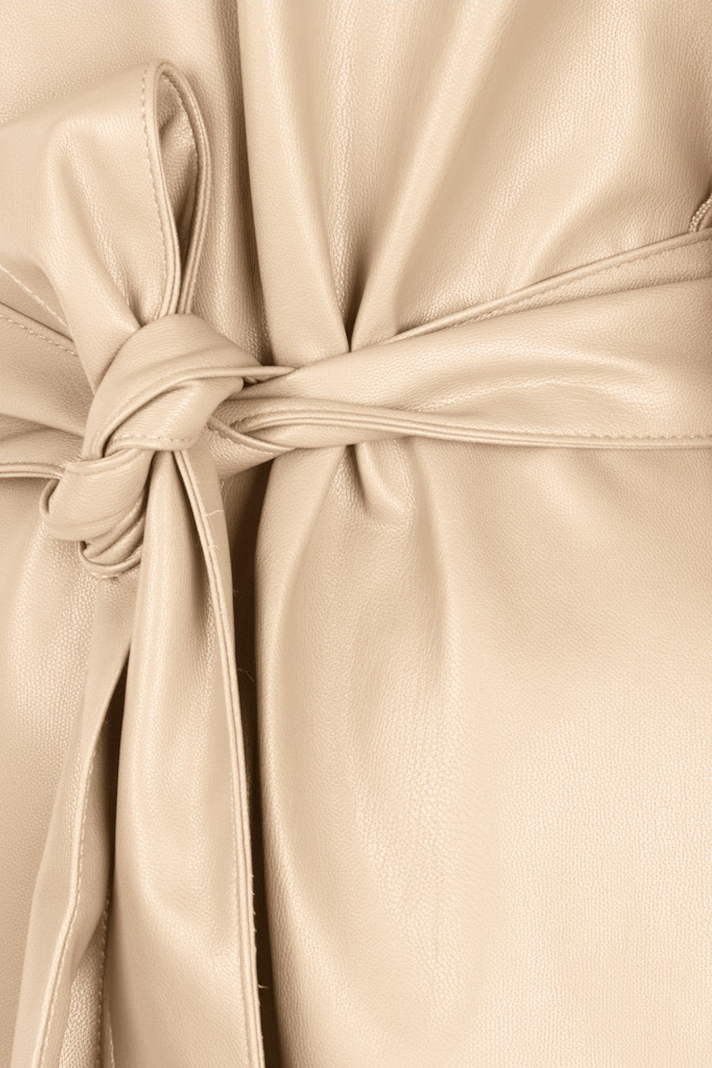 DRESS V/NECK VEGAN LEATHER SAND 3