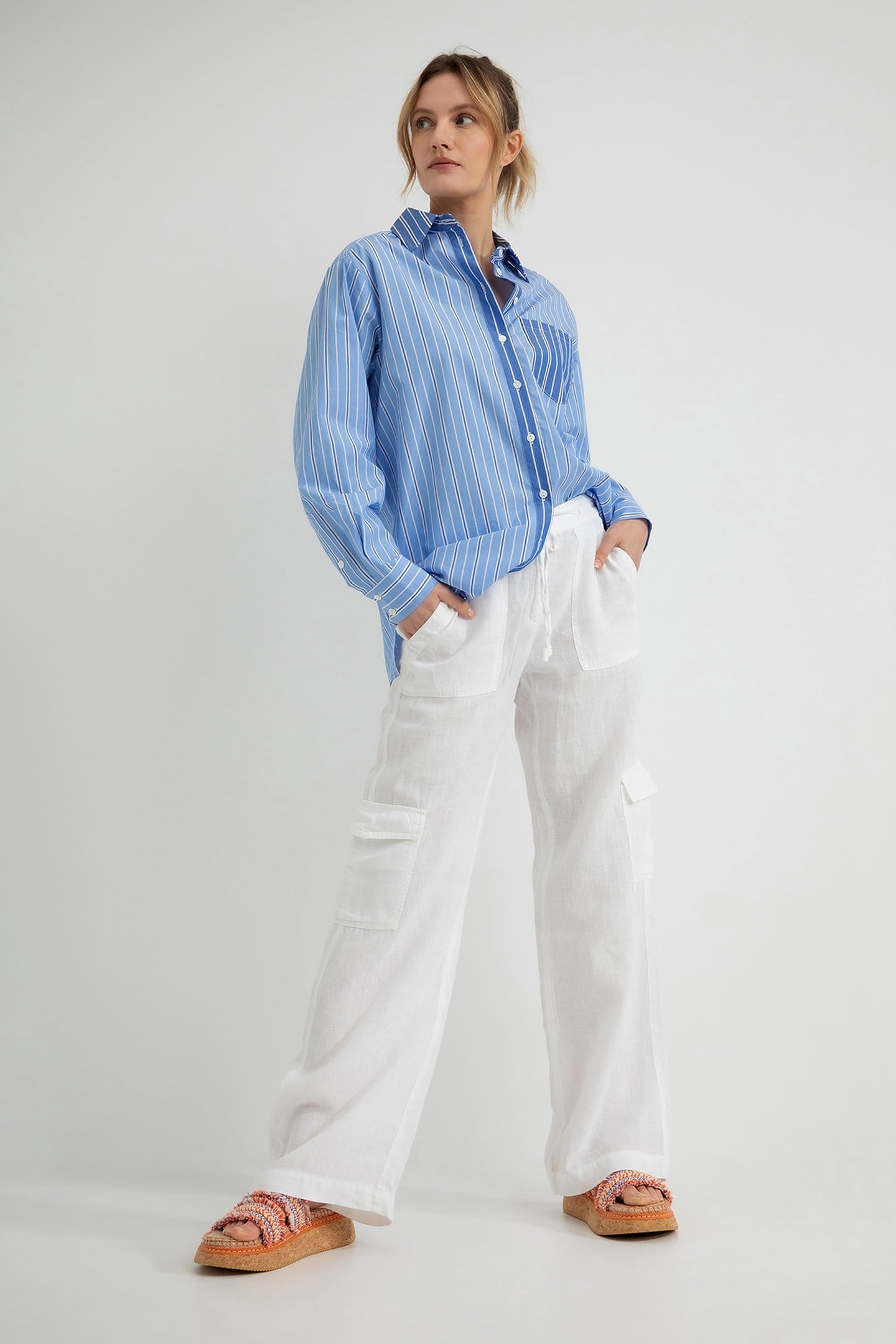 DORIS BLOUSE LIGHT BLUE STRIPE 3