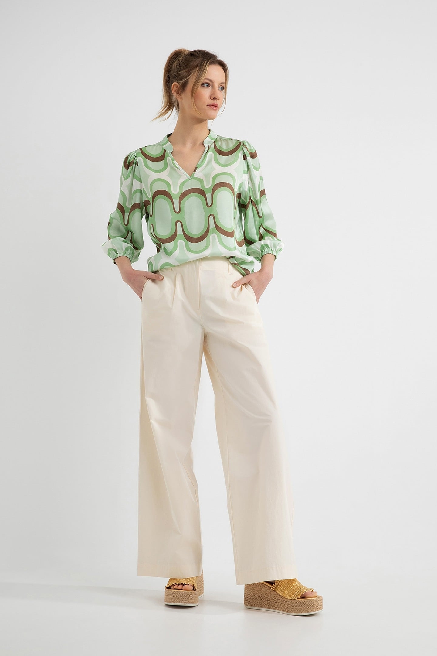 DENVER BLOUSE SEA GREEN PRINT 3